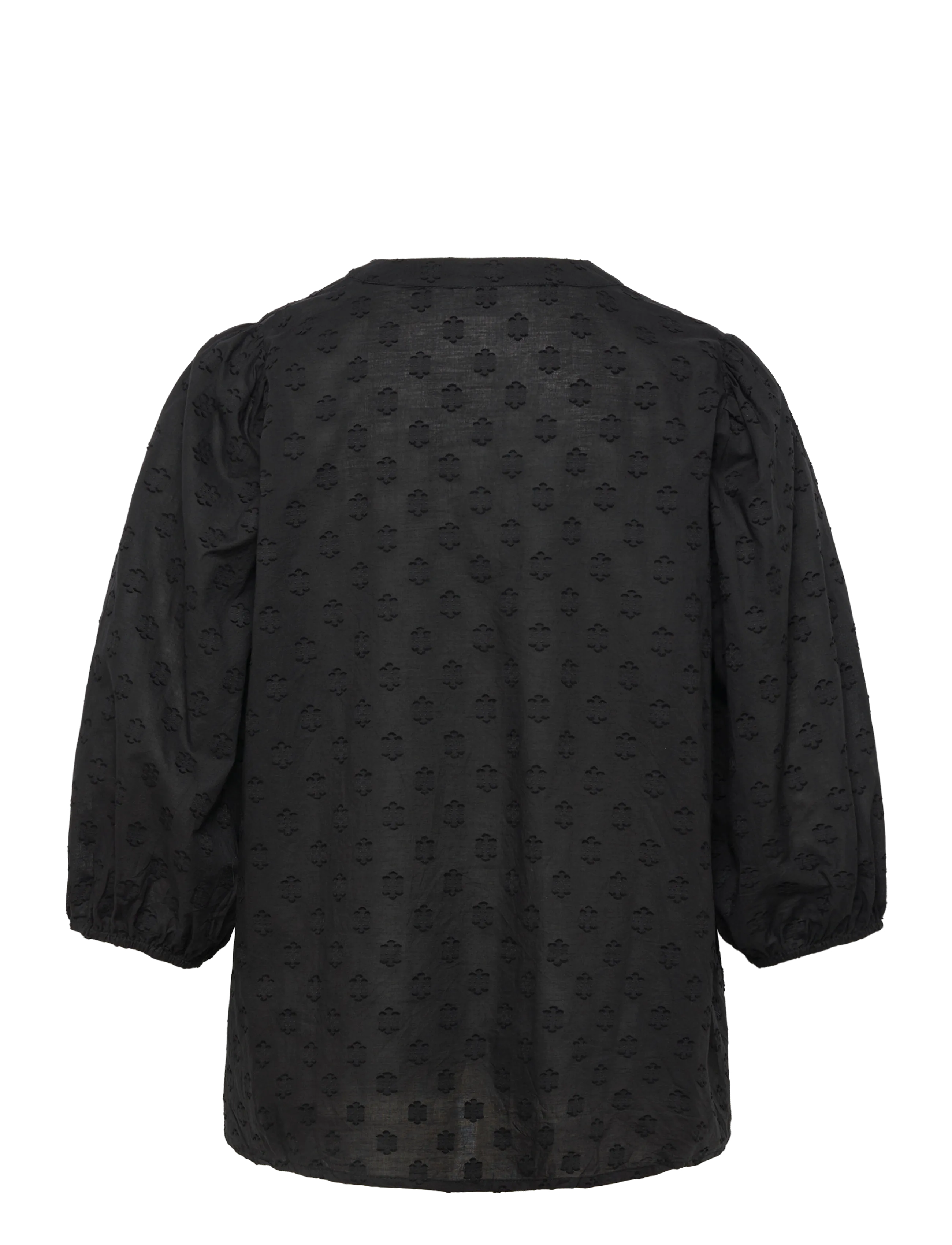 Kaffe Curve - KCloulou Blouse 3/4 SL - long sleeved blouses - black deep - 1