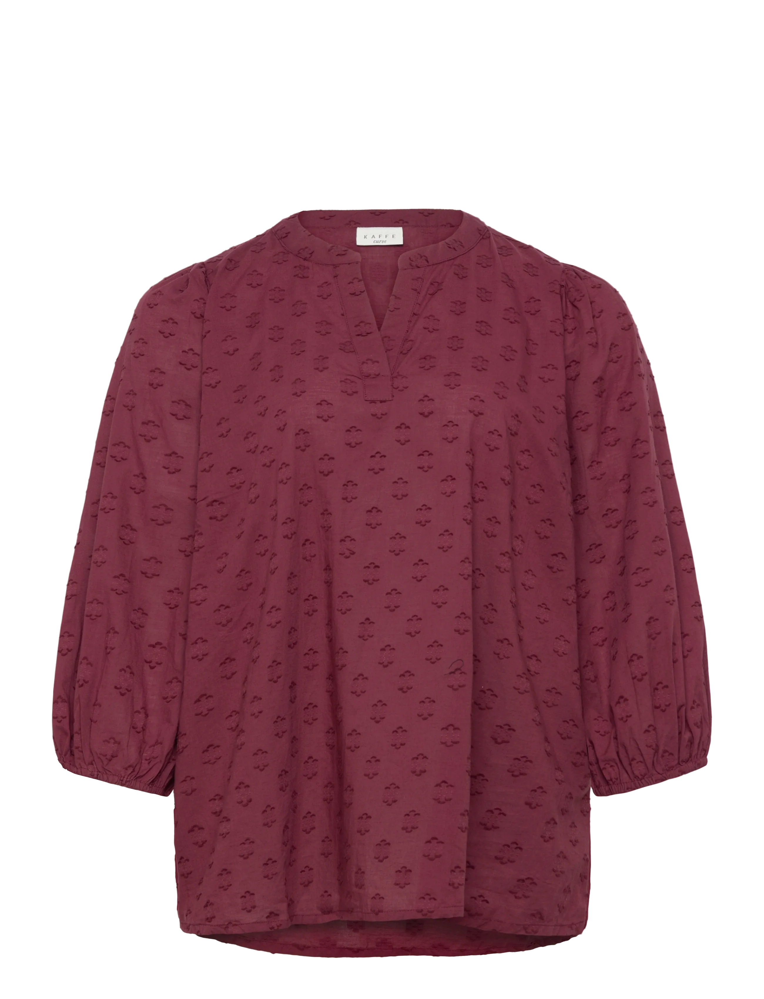 Kaffe Curve KCloulou Blouse 3/4 SL - Kaffe Curve - WINDSOR WINE / burgundy