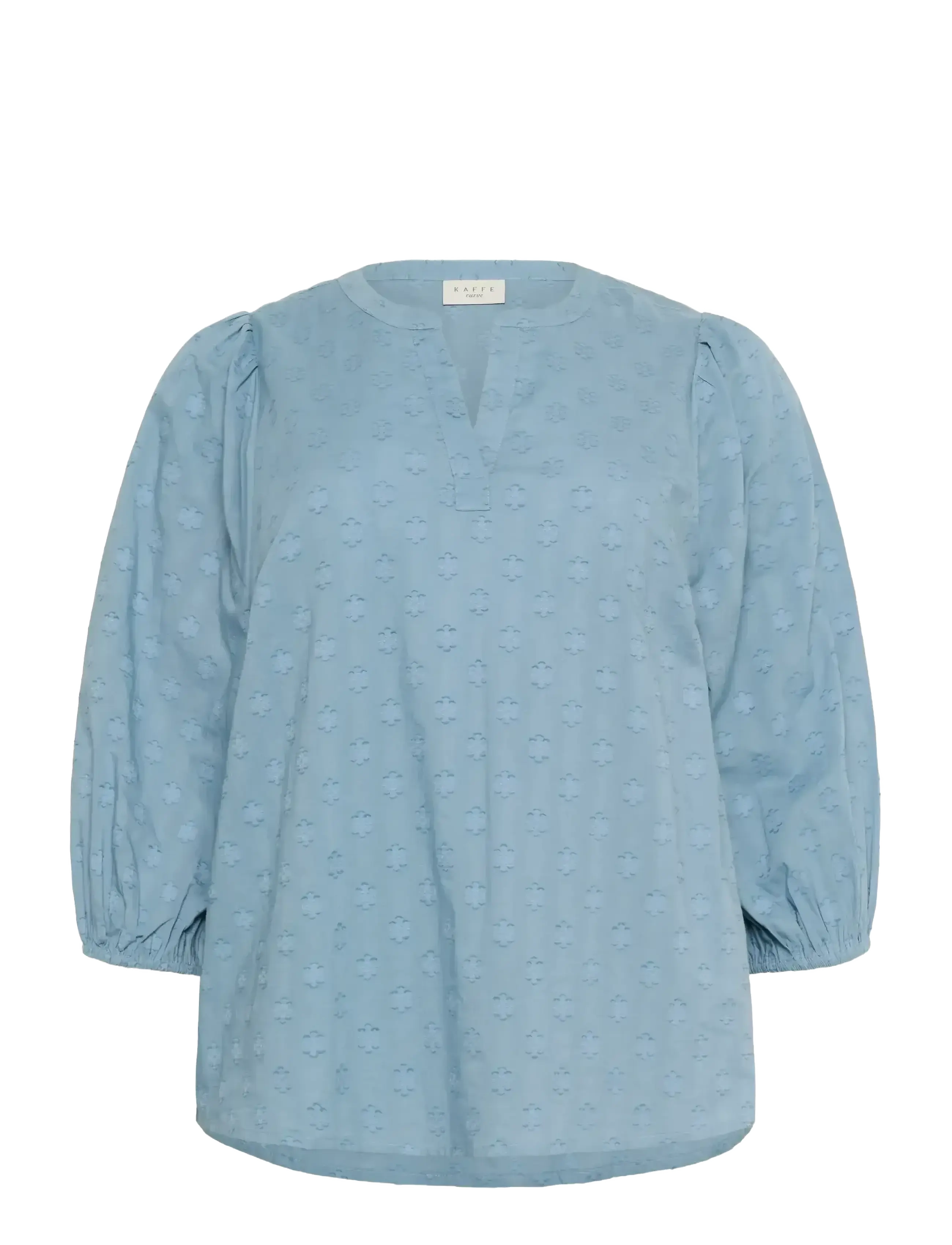 KAFFE CURVE Kcloulou Bluse 3/4 Sl Blau - 44 - Damen