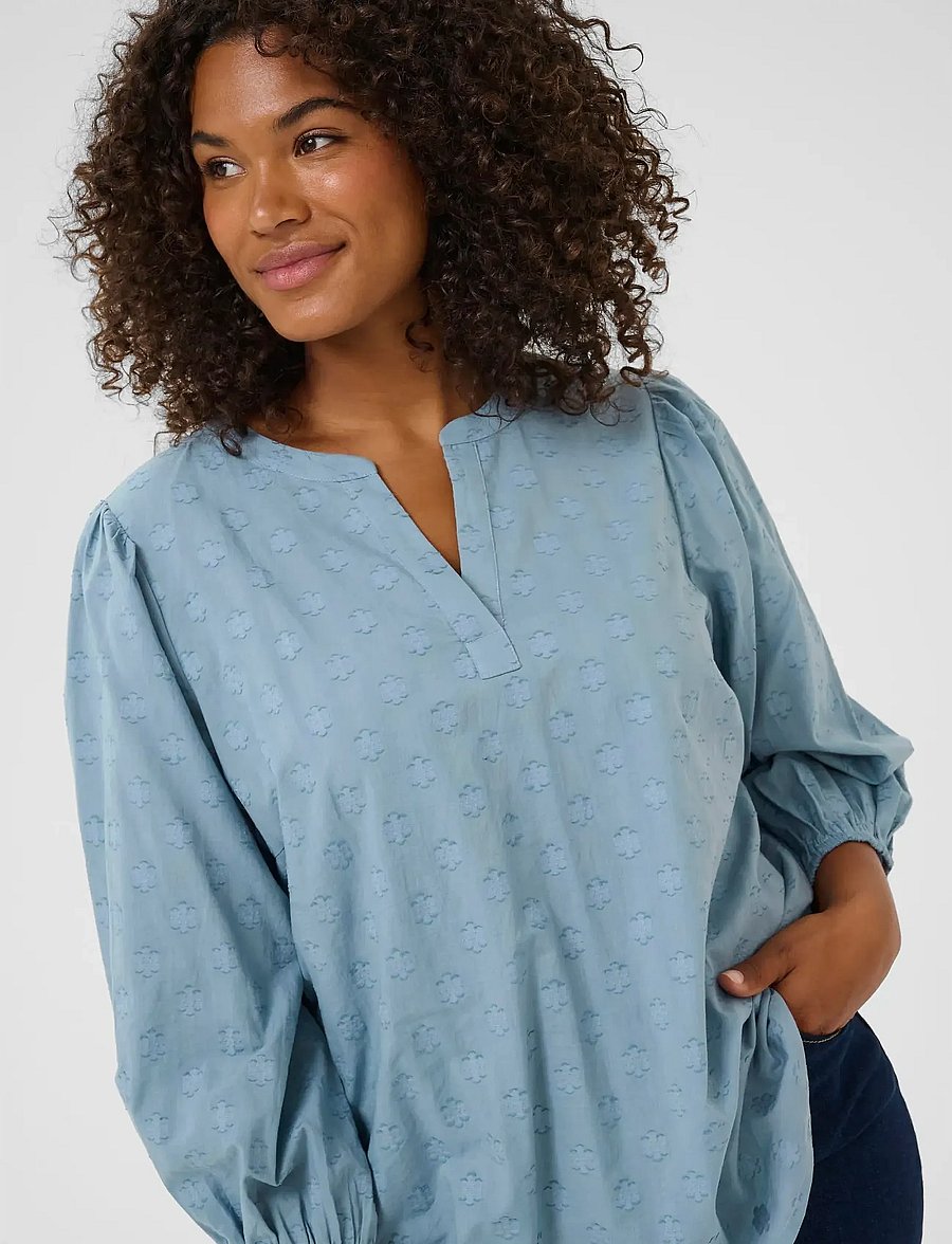 Kaffe Curve - KCloulou Blouse 3/4 SL - langärmelige blusen - windward blue - 5