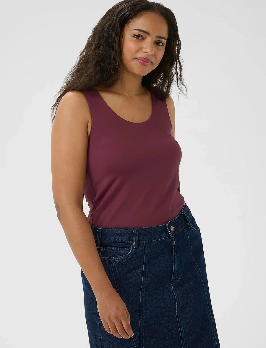 Kaffe Curve - KCerina Jersey Top - Ärmellose tops - windsor wine - 0