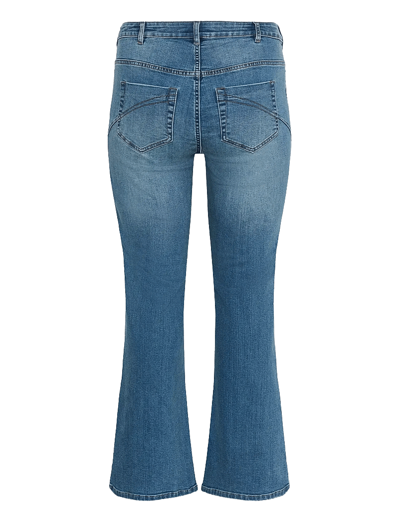 Kaffe Curve - KCflora Flared Full Lenght Jeans - schlaghosen - medium blue denim - 2