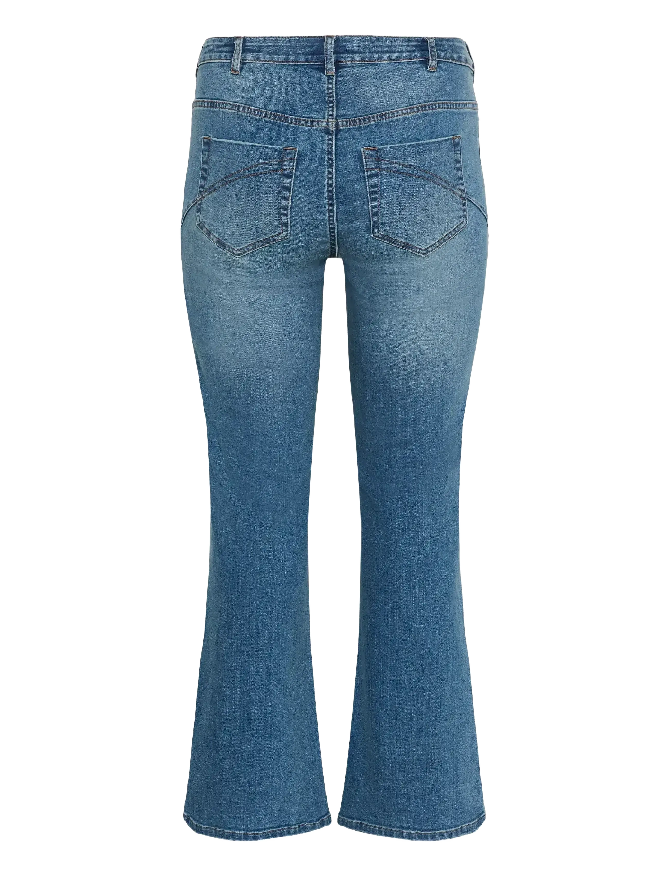 Kaffe Curve - KCflora Flared Full Lenght Jeans - schlaghosen - medium blue denim - 2