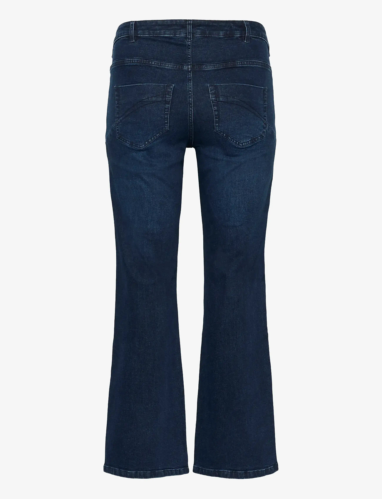 Kaffe Curve - KCflora Flared Long Jeans - utsvängda jeans - dark blue denim - 2