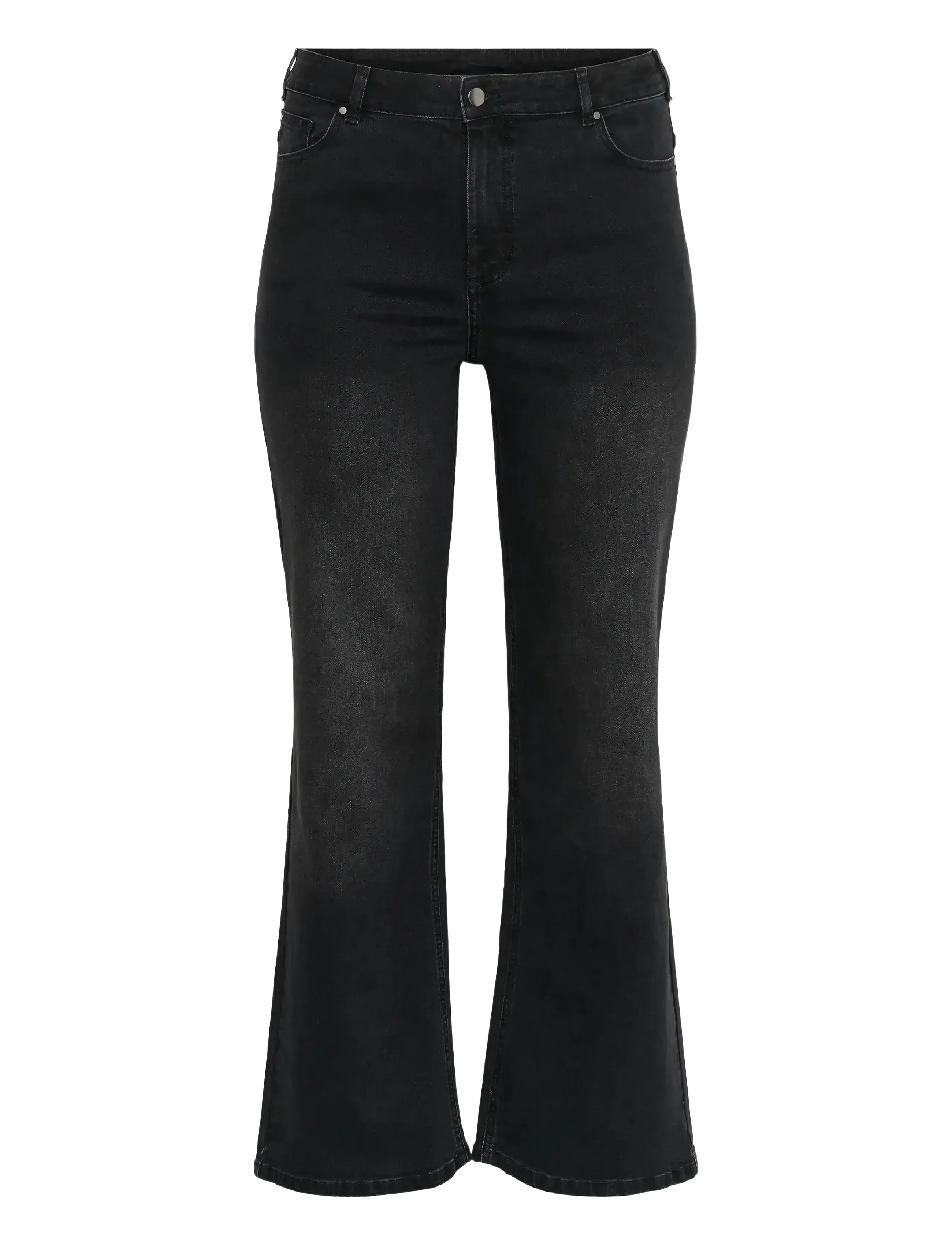 Kaffe Curve KCflora Flared Full Lenght Jeans - Flared jeans - DARK GREY WASH / black