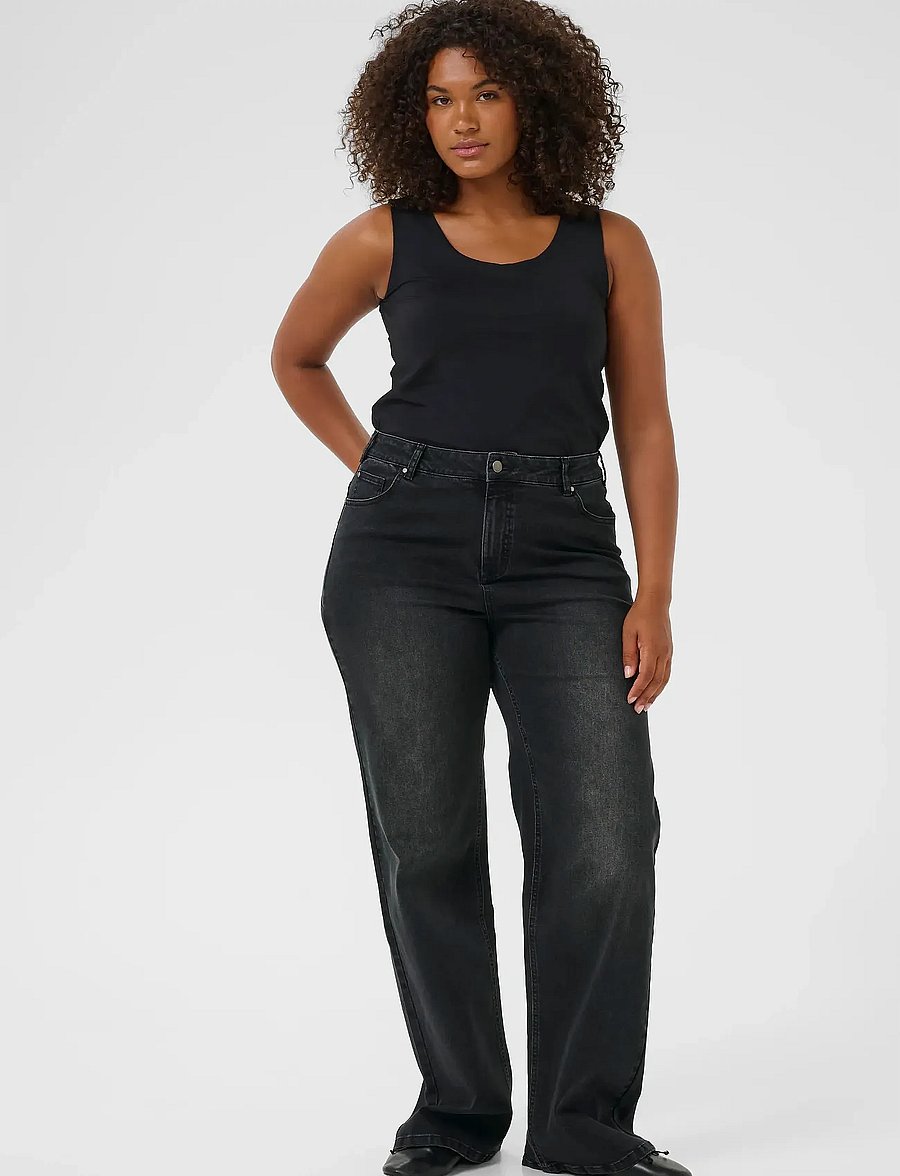 Kaffe Curve - KCflora Flared Full Lenght Jeans - flared jeans - dark grey wash - 3
