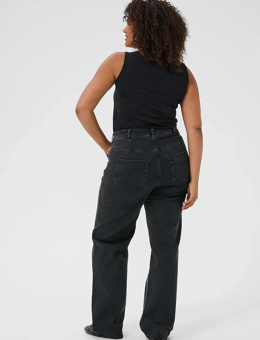 Kaffe Curve - KCflora Flared Full Lenght Jeans - flared jeans - dark grey wash - 4