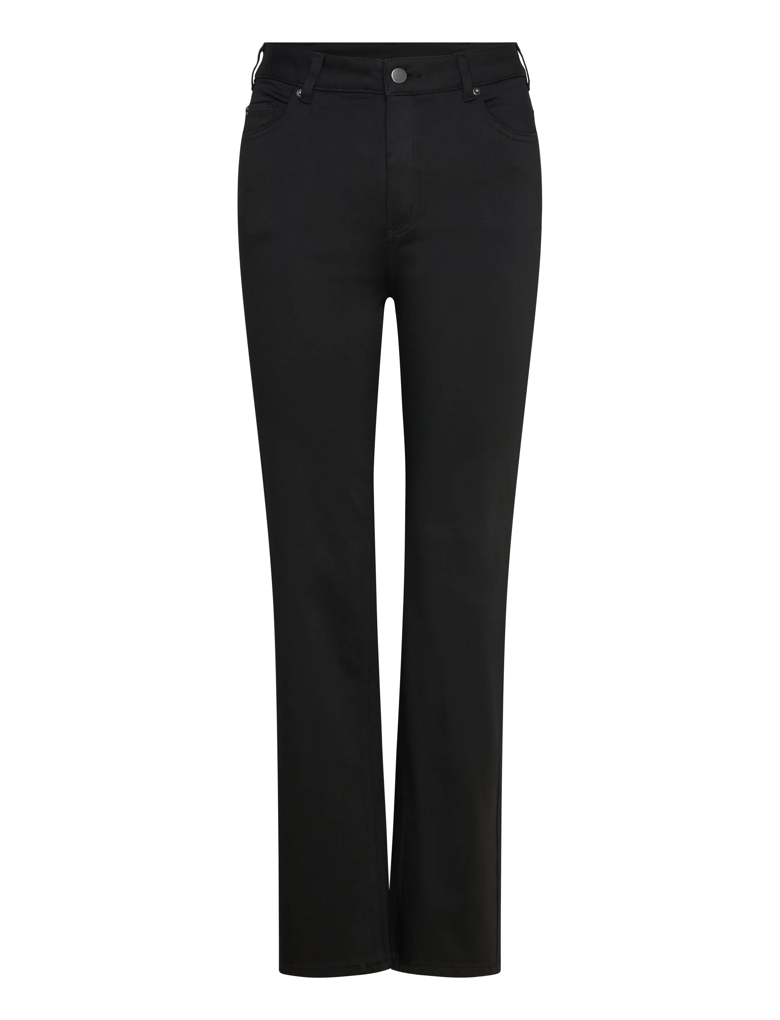 Kaffe Curve KCdina Straight Full length Jeans - Transitional Layering - BLACK DEEP / black