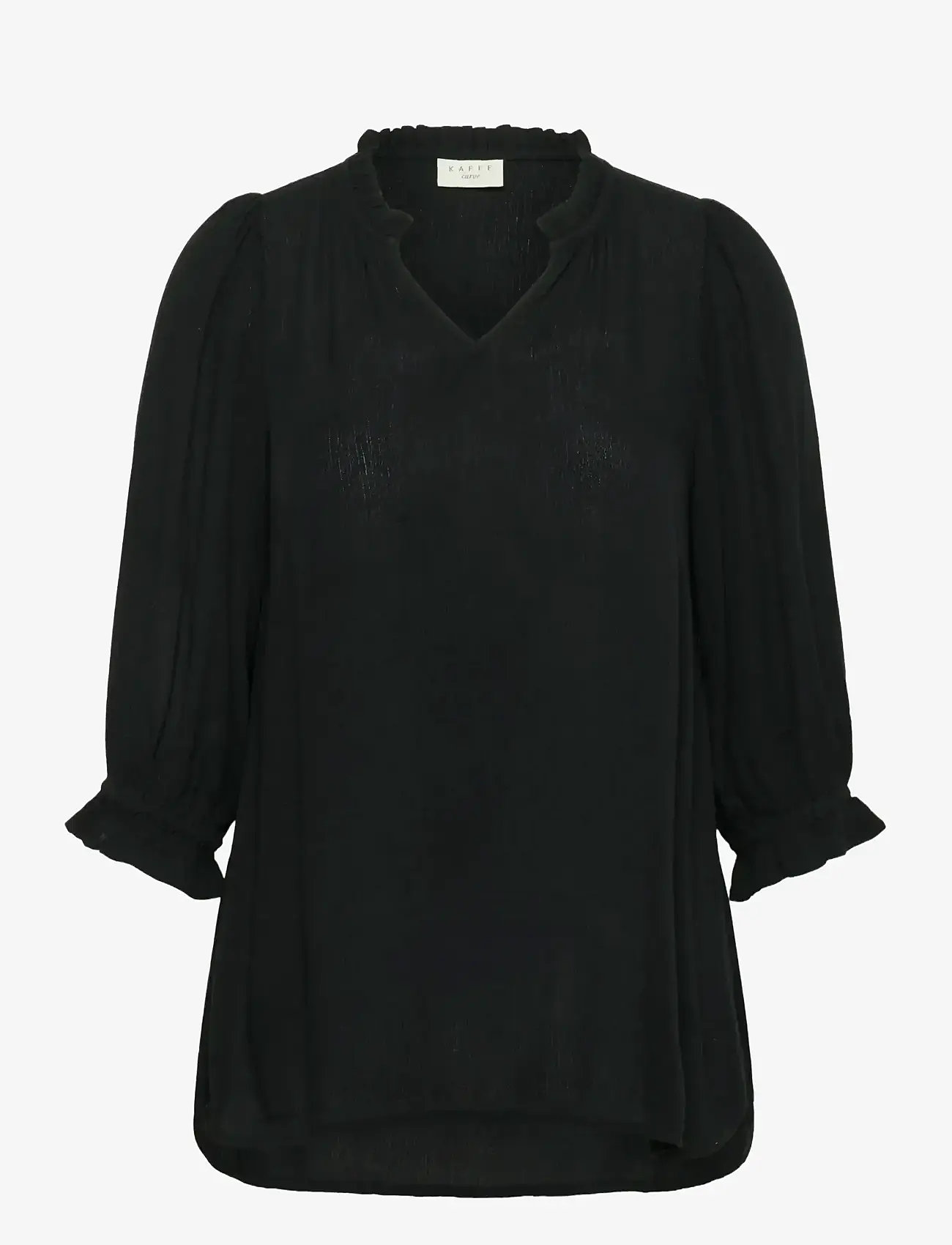 Kaffe Curve - KCkiv Ami Blouse - langærmede bluser - black deep - 0