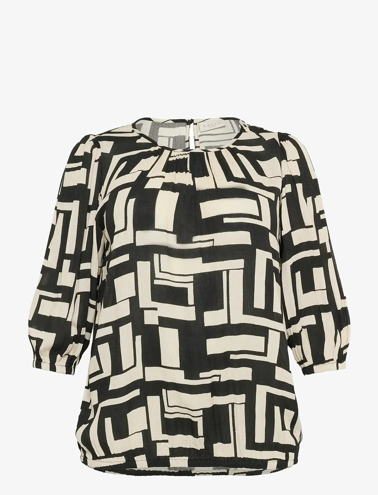 Kaffe Curve - KCmarina Ami Blouse - langærmede bluser - black/white graphic - 1