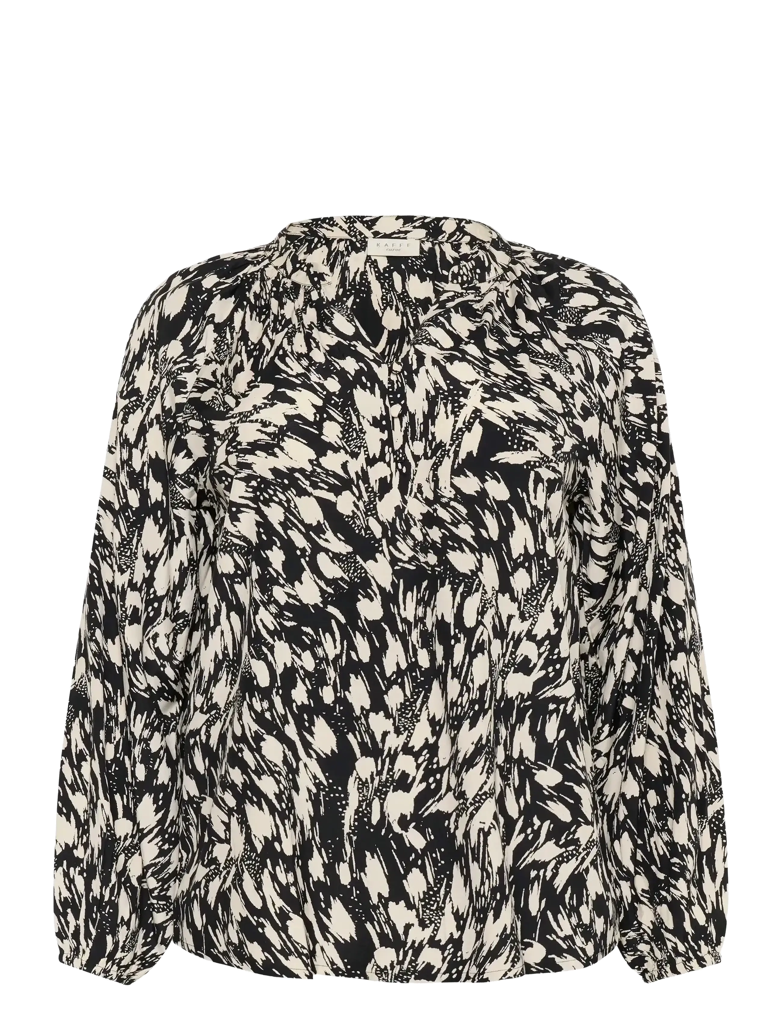 Kaffe Curve KCjamia Blouse - Bluser - BLACK/TURTLEDOVE GRAPHIC / black