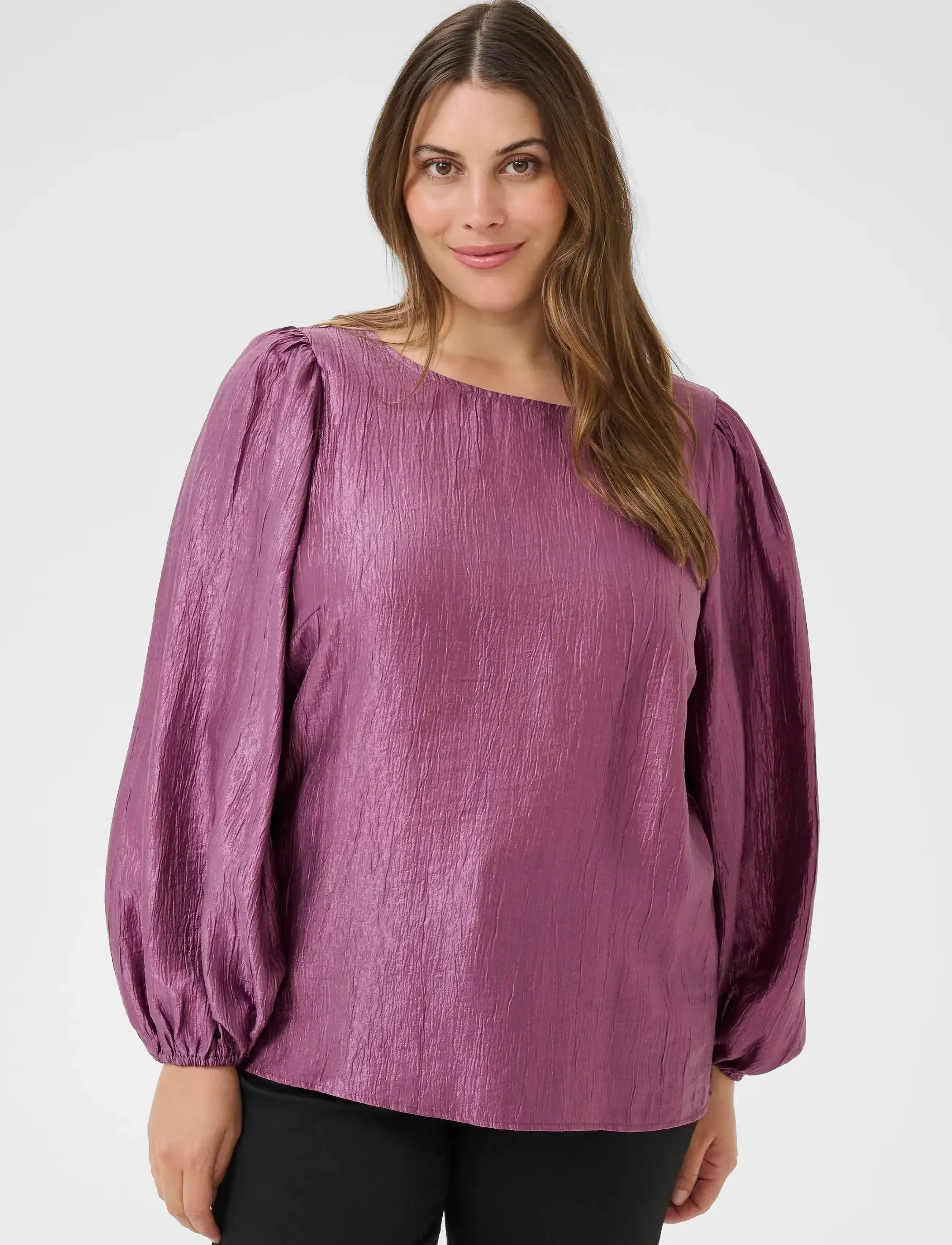 Kaffe Curve Kcrizza Blouse, 48, Blouses, Rosa - Long-sleeved, Frauen