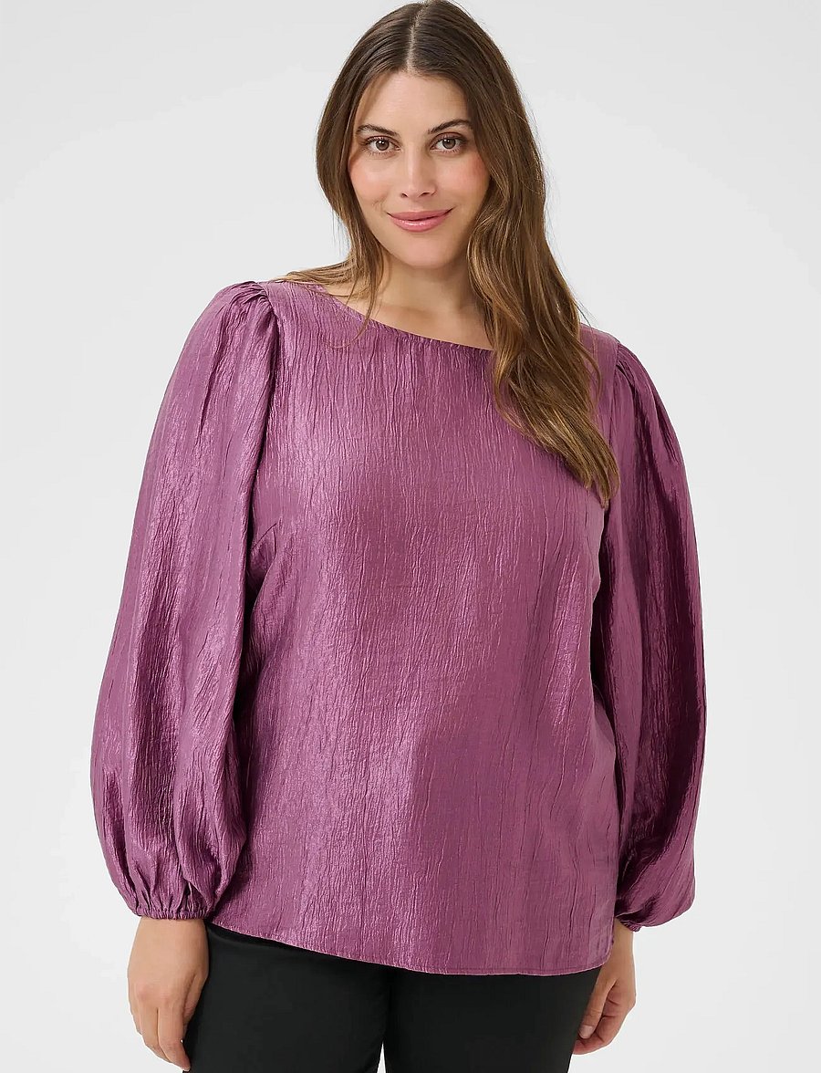 Kaffe Curve - KCrizza Blouse - langärmelige blusen - tulipwood - 0