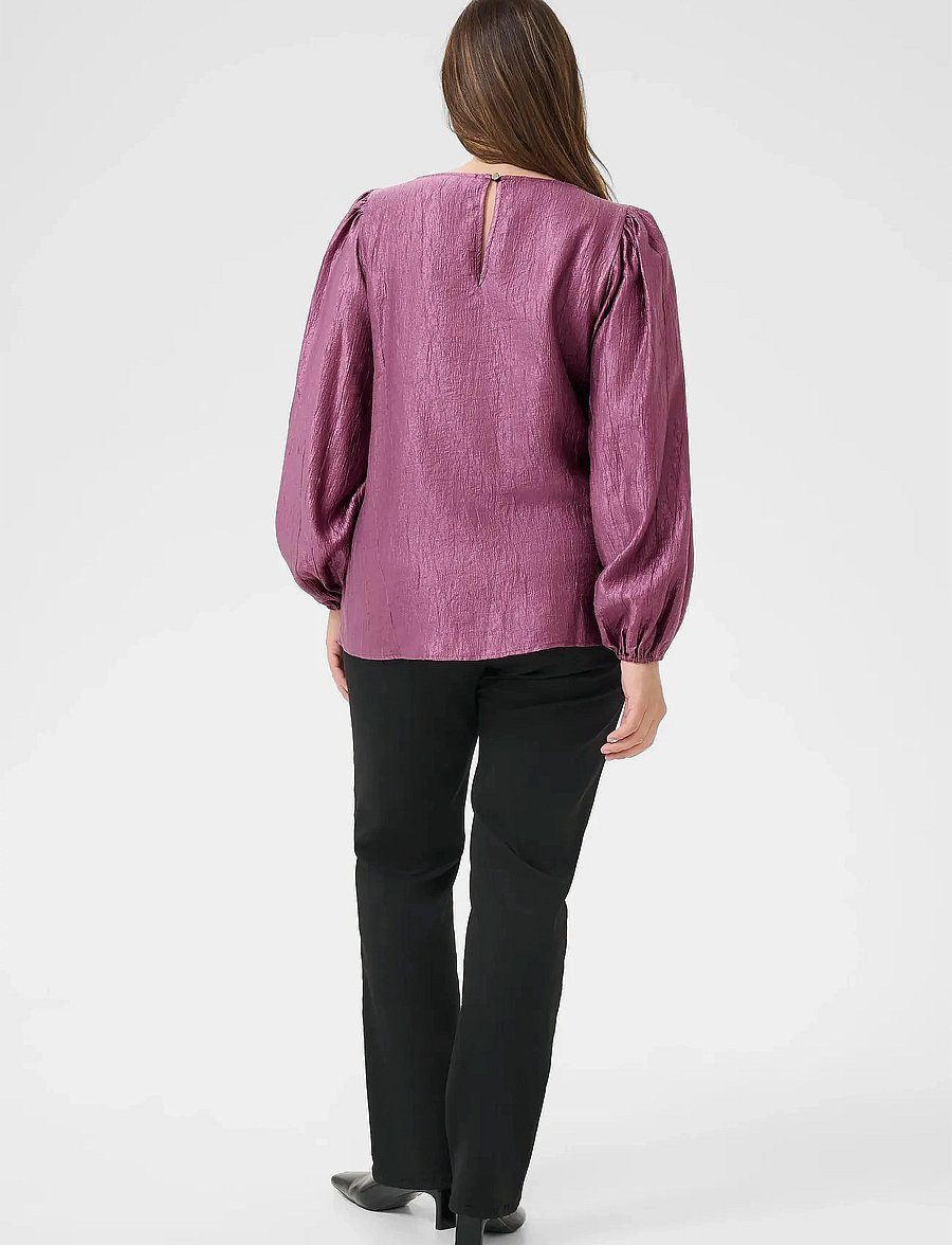 Kaffe Curve - KCrizza Blouse - langärmelige blusen - tulipwood - 4