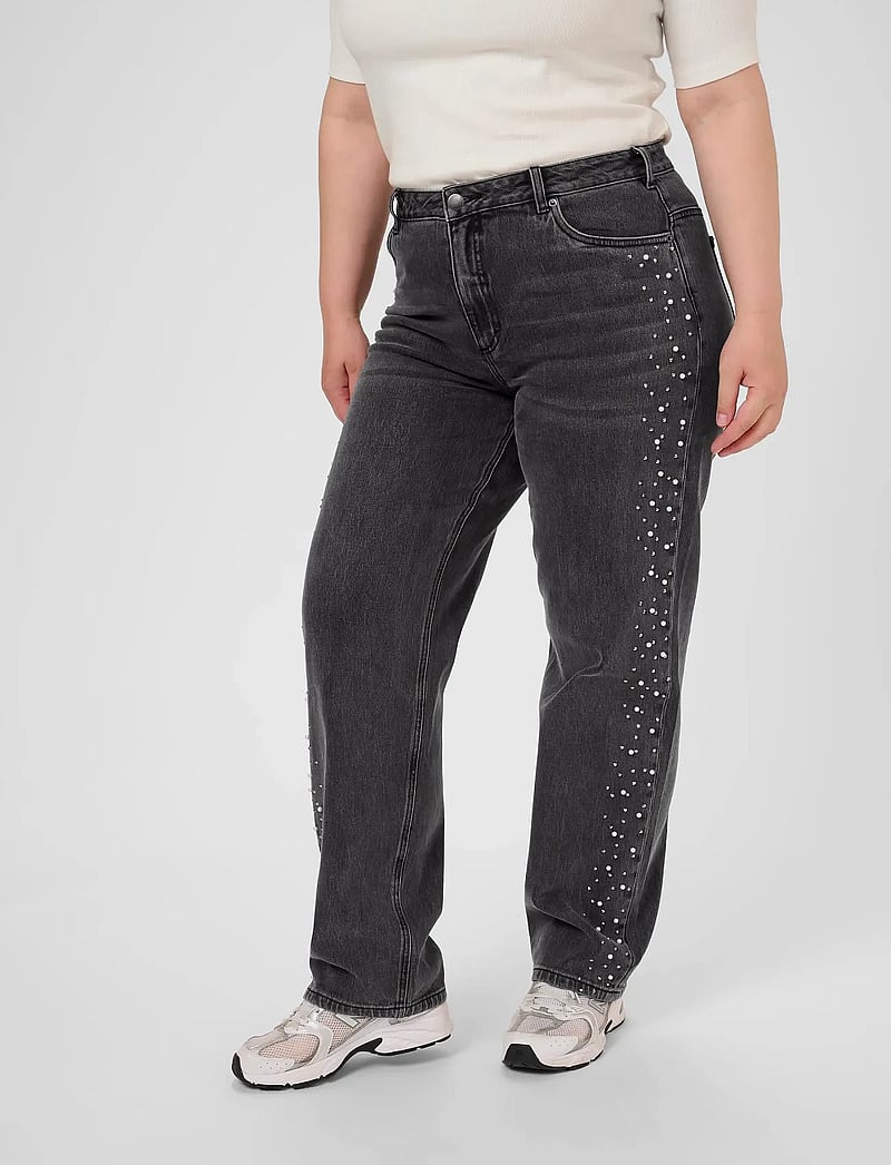 Kaffe Curve - KCpetri Straight Jeans - raka jeans - grey vintage wash - 0