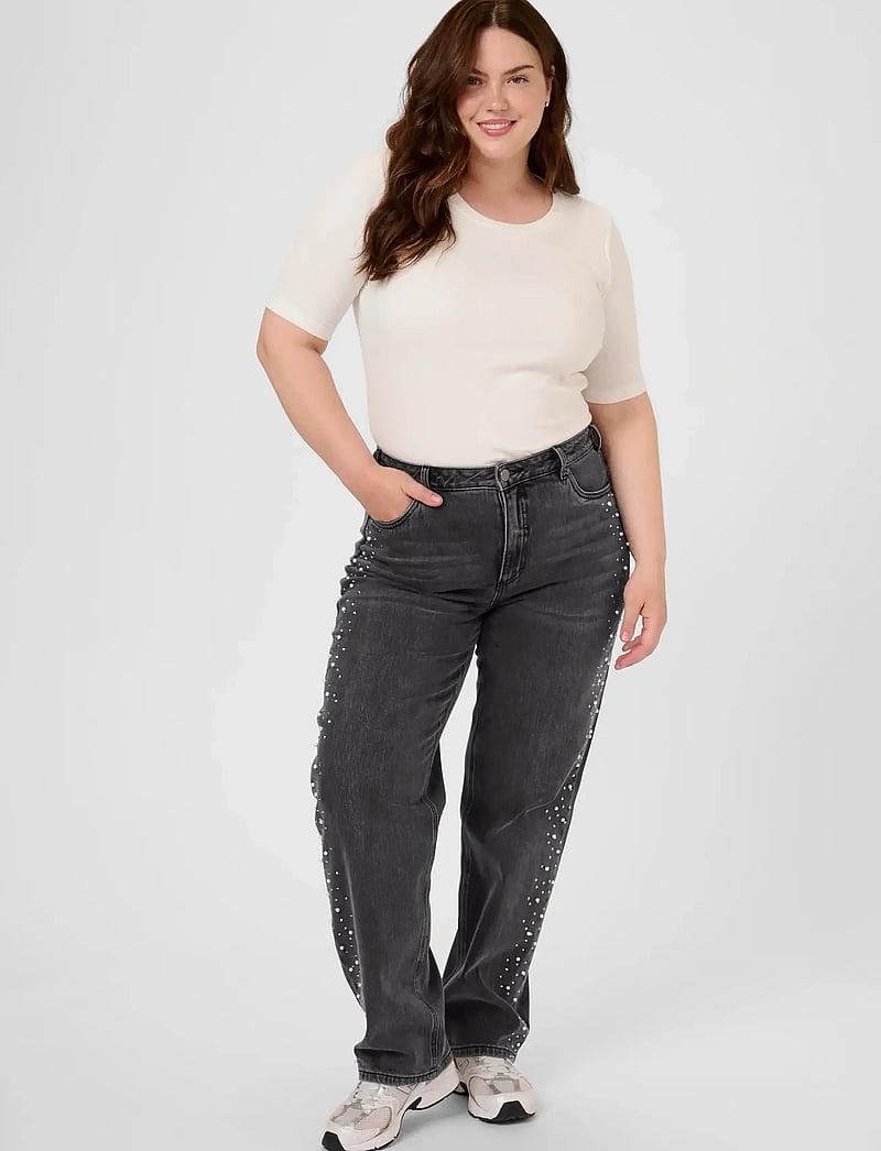 Kaffe Curve - KCpetri Straight Jeans - raka jeans - grey vintage wash - 3