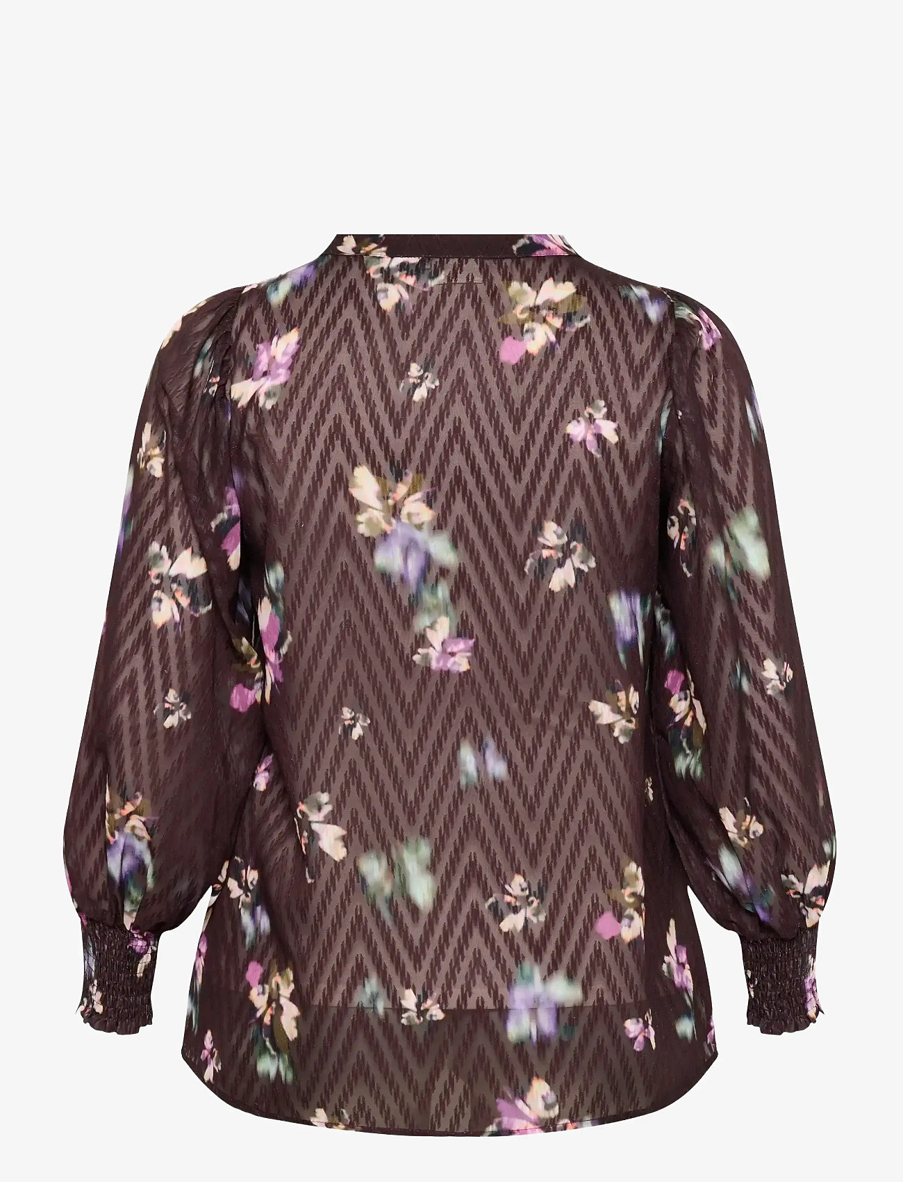 Kaffe Curve - KCclara Shirt - langärmlige blusen - black coffee/multi col.flowers - 1