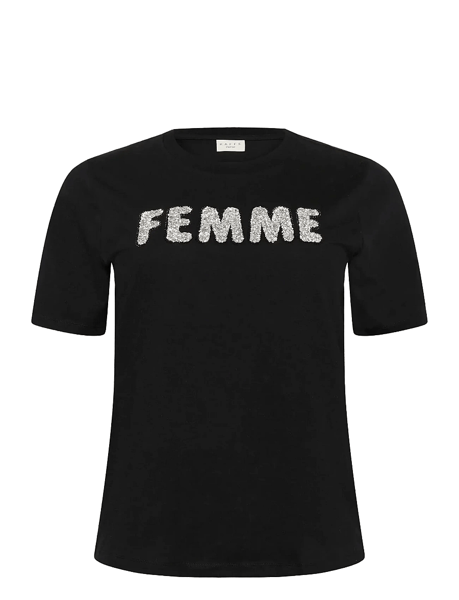 Kaffe Curve - KCariana T-Shirt - t-shirts - black deep - 1