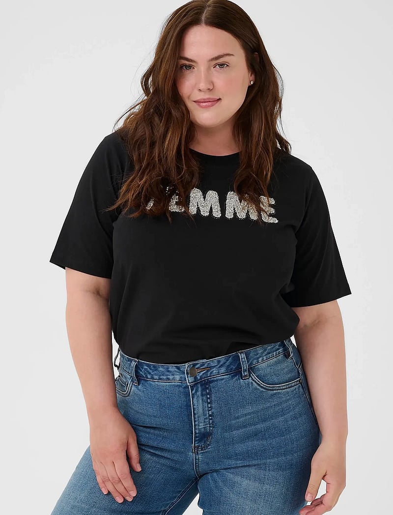 Kaffe Curve - KCariana T-Shirt - t-shirts - black deep - 0