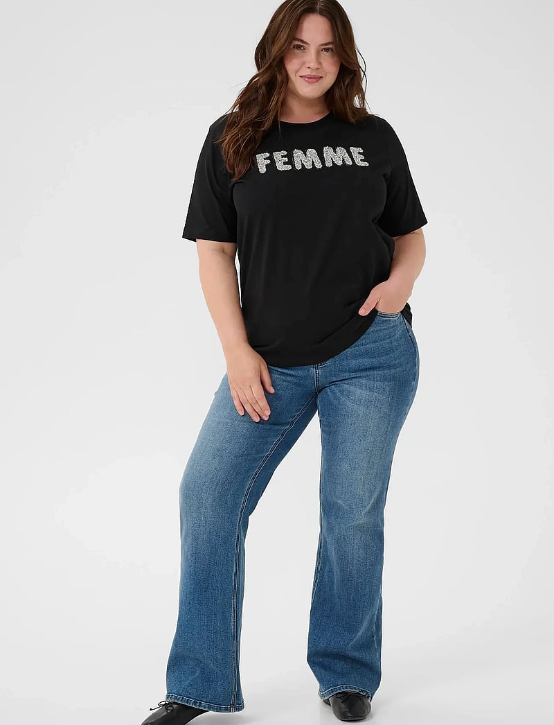 Kaffe Curve - KCariana T-Shirt - t-shirts - black deep - 3