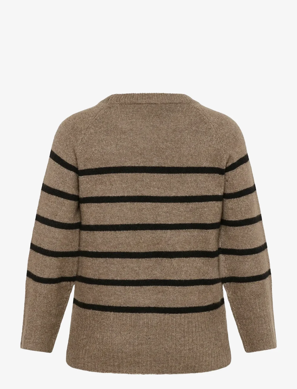 Kaffe Curve - KCerina Knit Pullover - stickade tröjor - morel melange black stripe - 2