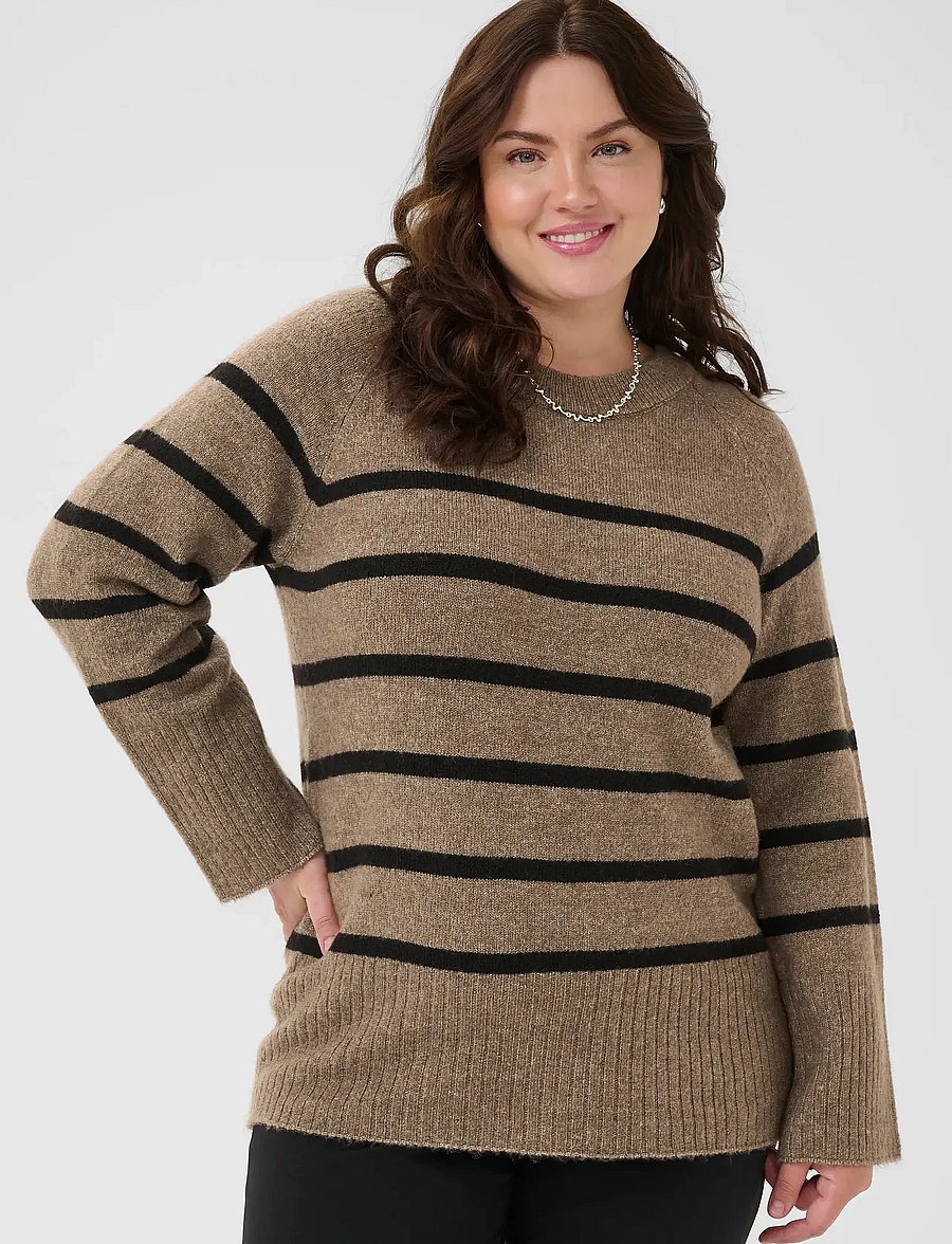 Kaffe Curve - KCerina Knit Pullover - pullover - morel melange black stripe - 0
