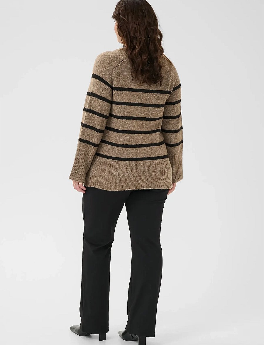Kaffe Curve - KCerina Knit Pullover - pullover - morel melange black stripe - 4