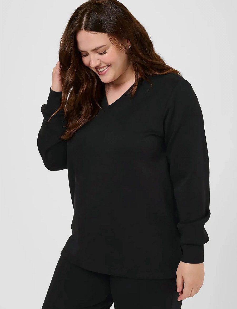 Kaffe Curve - KCannita Sweatshirt - langärmlige tops - black deep - 0