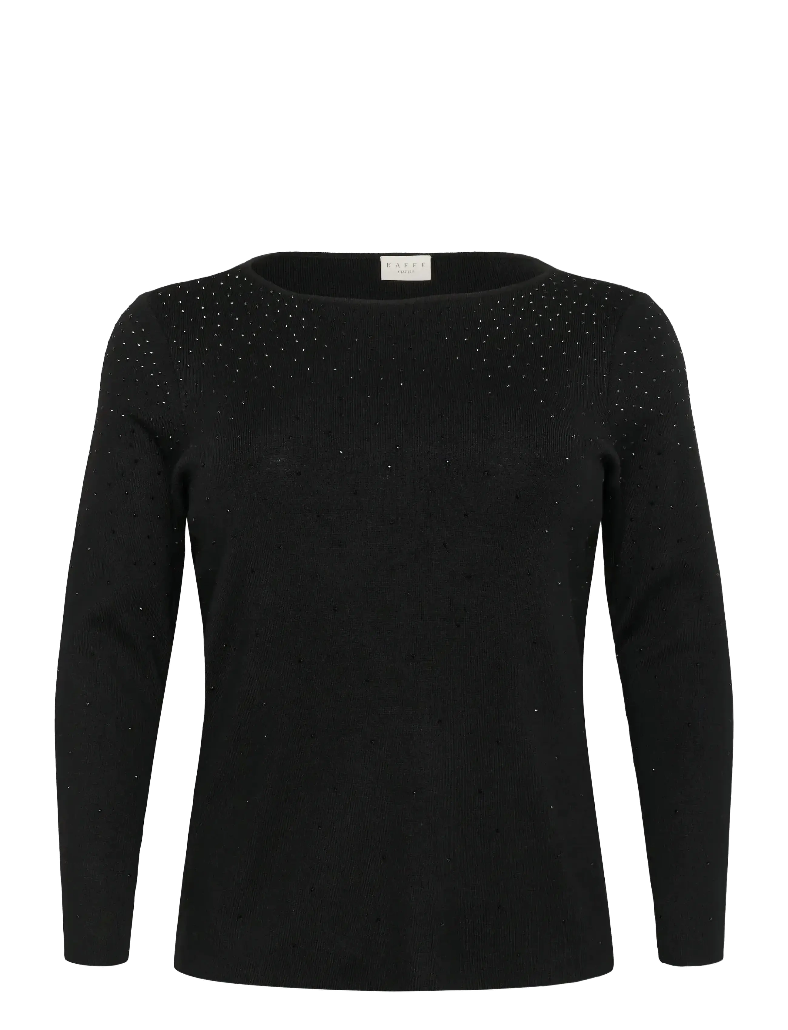 KAFFE CURVE Kcmina Knit Pullover Schwarz - L - Damen