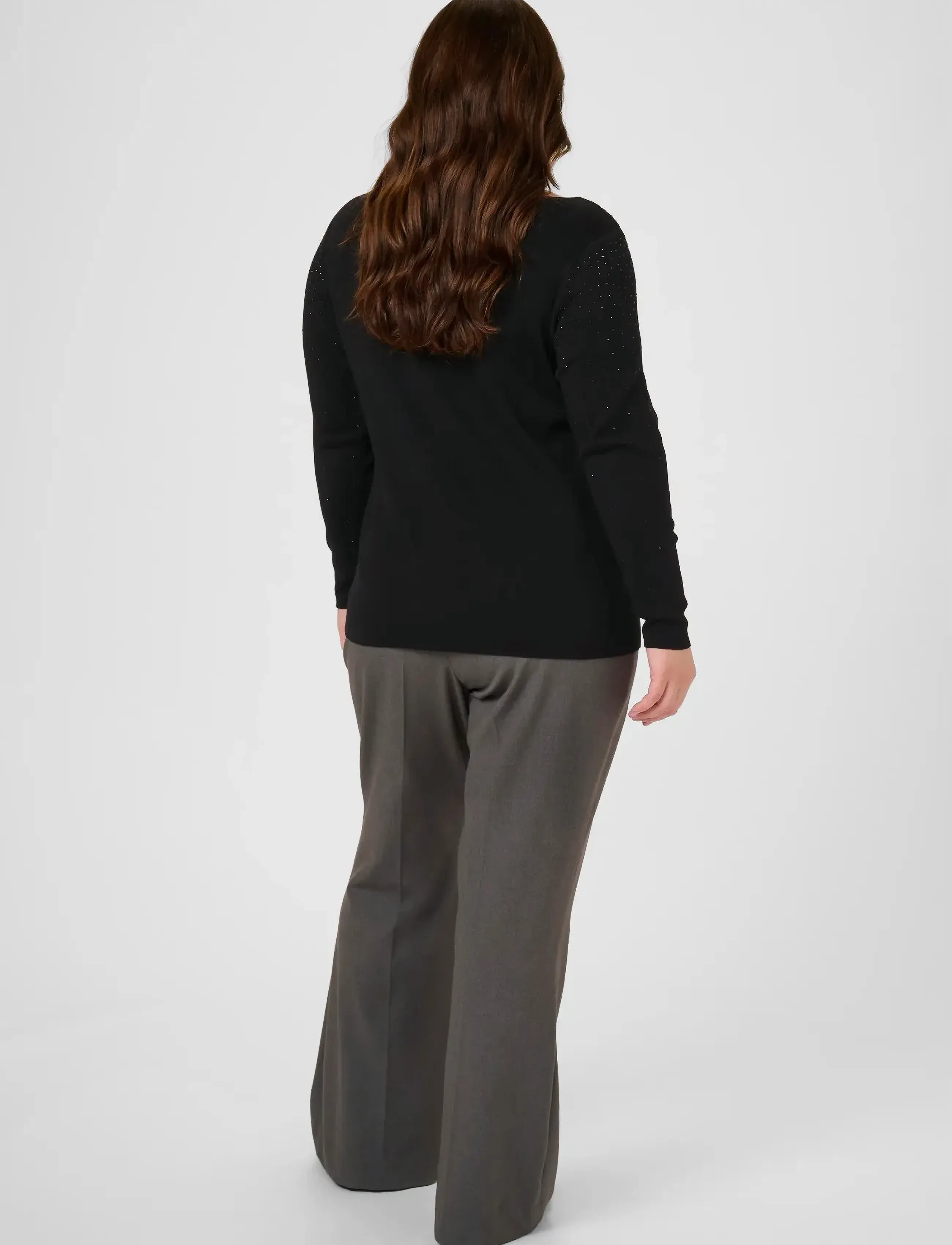 Kaffe Curve - KCmina Knit Pullover - strikkegensere - black deep - 4