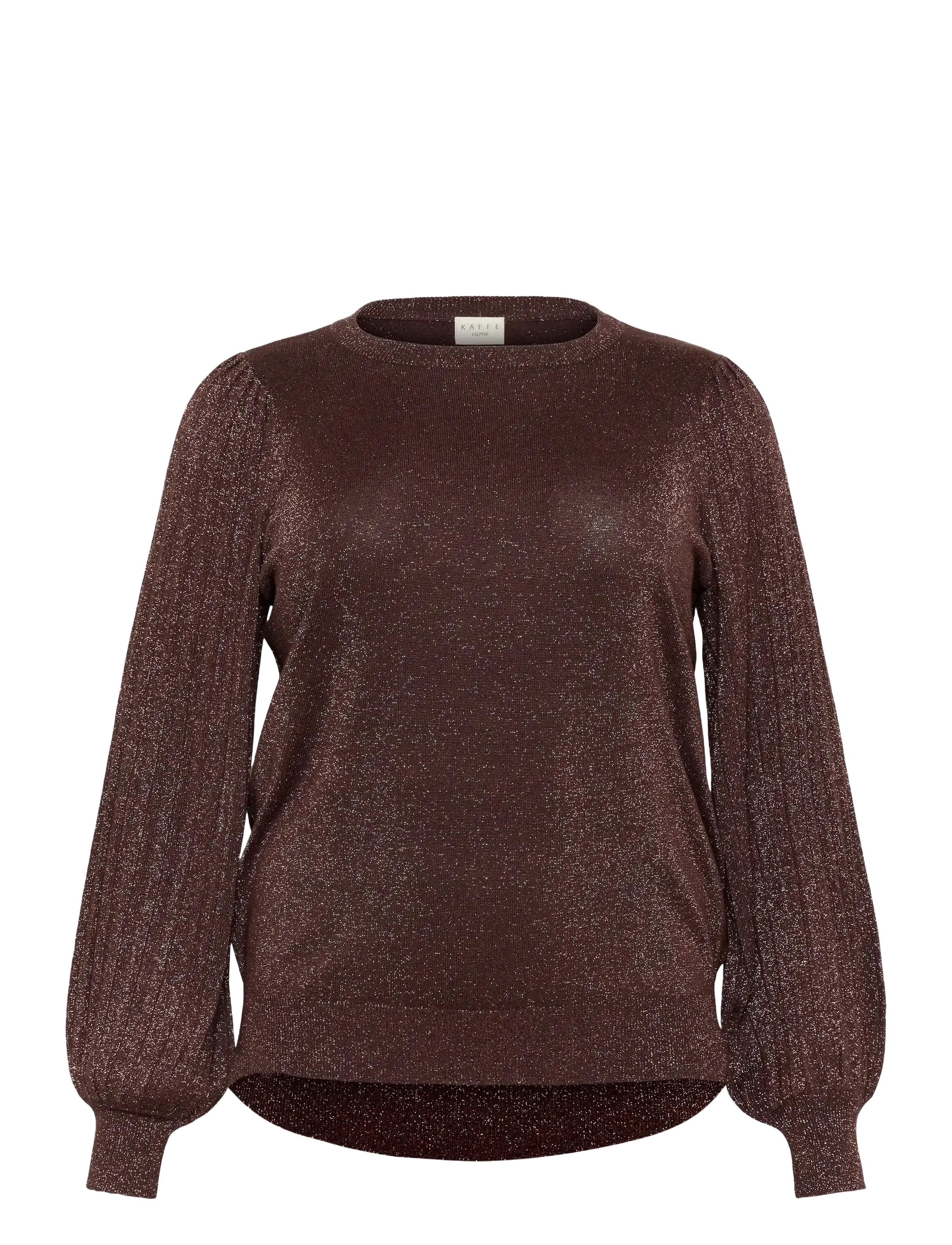 KAFFE CURVE Kcregitta Pleat Ls Pullover Braun - XL - Damen