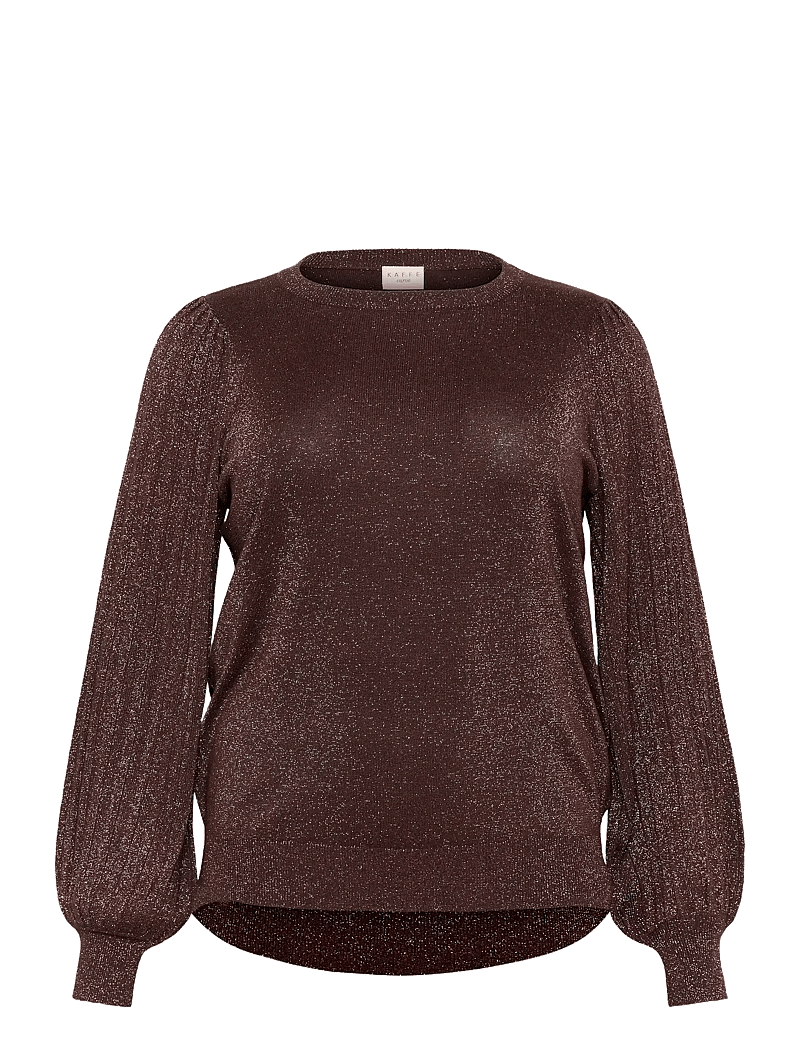 Kaffe Curve - KCregitta Pleat LS Pullover - jumpers - black coffee - 1