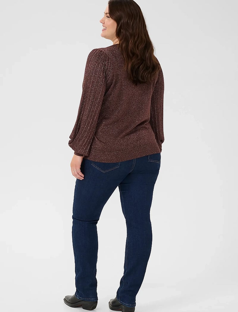 Kaffe Curve - KCregitta Pleat LS Pullover - jumpers - black coffee - 4