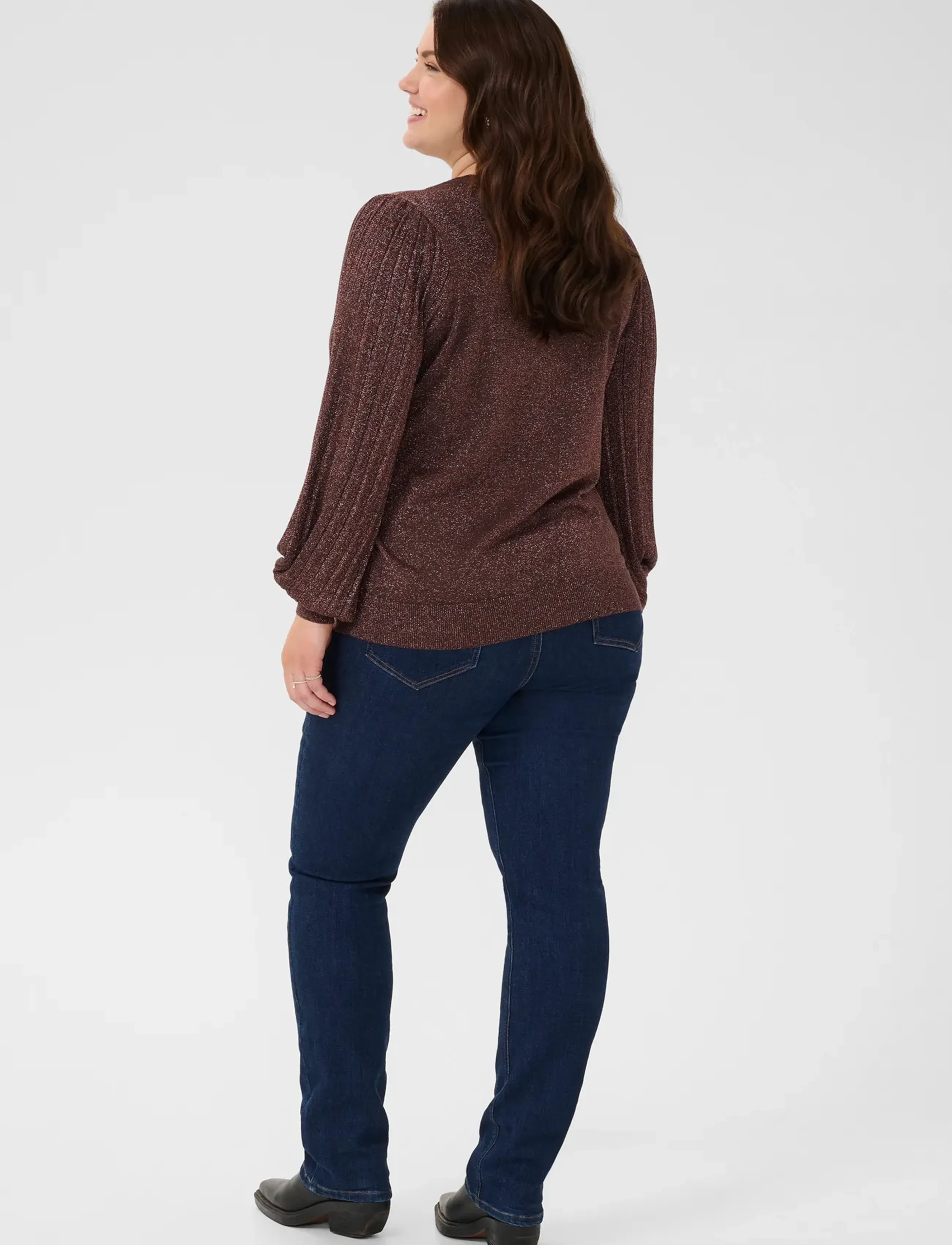 Kaffe Curve - KCregitta Pleat LS Pullover - trøjer - black coffee - 4