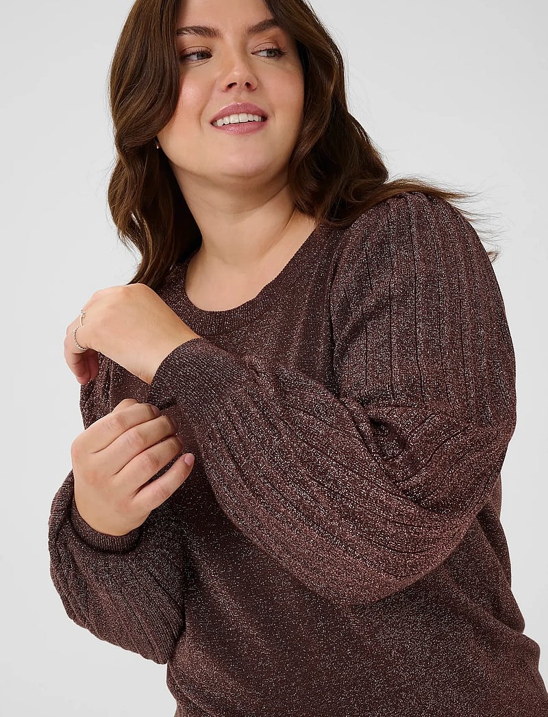 Kaffe Curve - KCregitta Pleat LS Pullover - jumpers - black coffee - 5