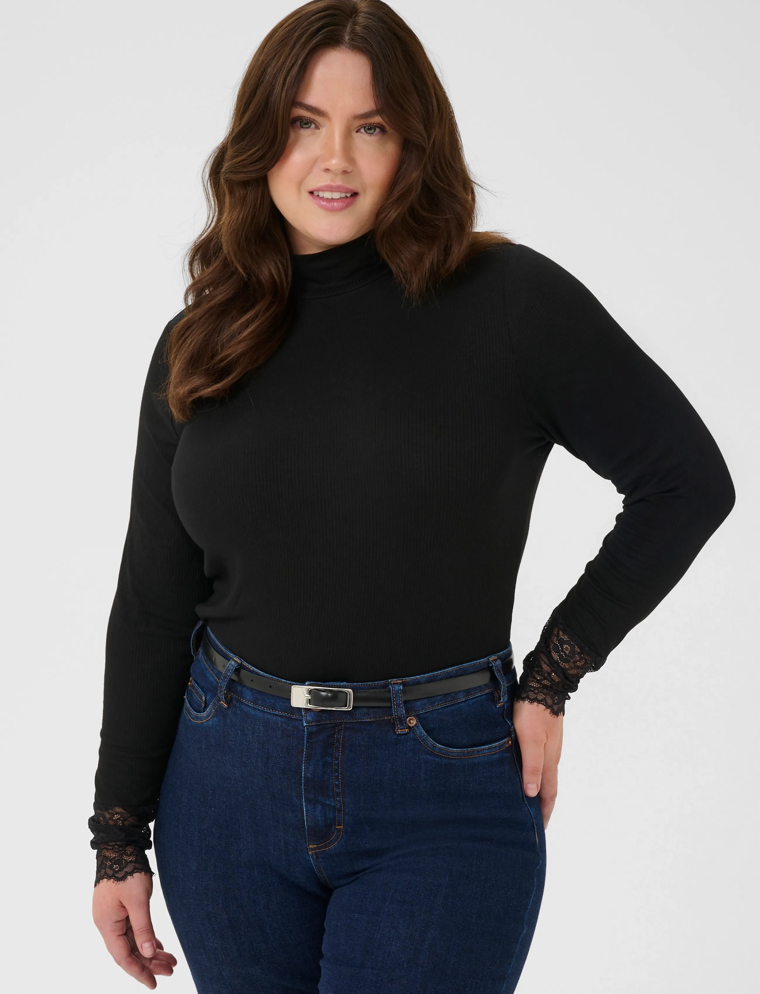 Kaffe Curve - KComia Turtleneck T-Shirt - black deep - 1