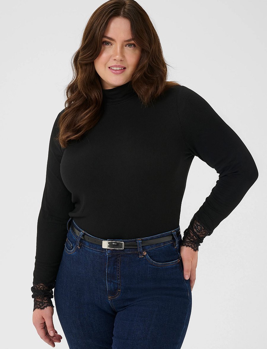 Kaffe Curve - KComia Turtleneck T-Shirt - black deep - 1
