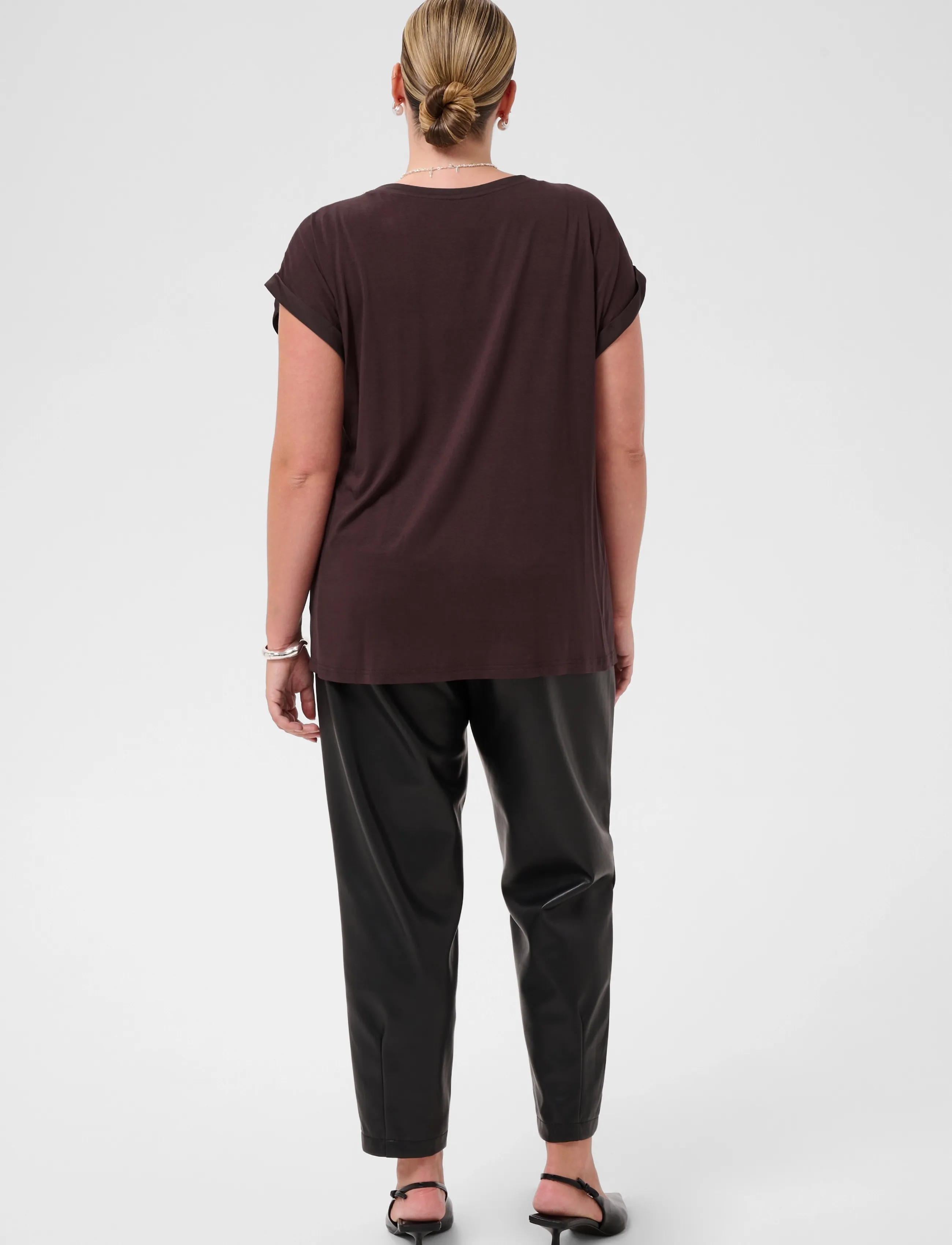 Kaffe Curve - KCmilia Wing SL Blouse - t-shirts - fudge - 3