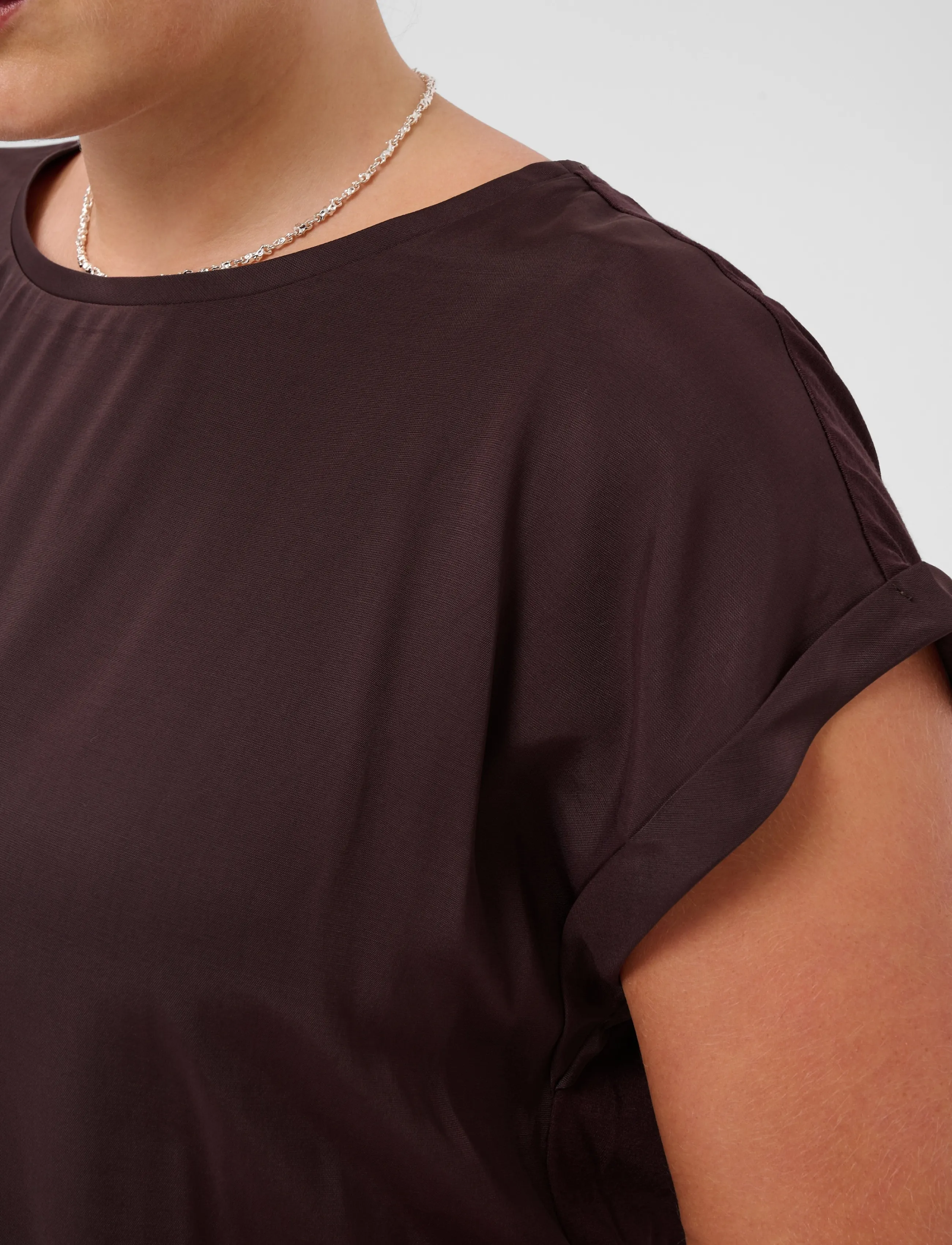 Kaffe Curve - KCmilia Wing SL Blouse - t-shirts - fudge - 4