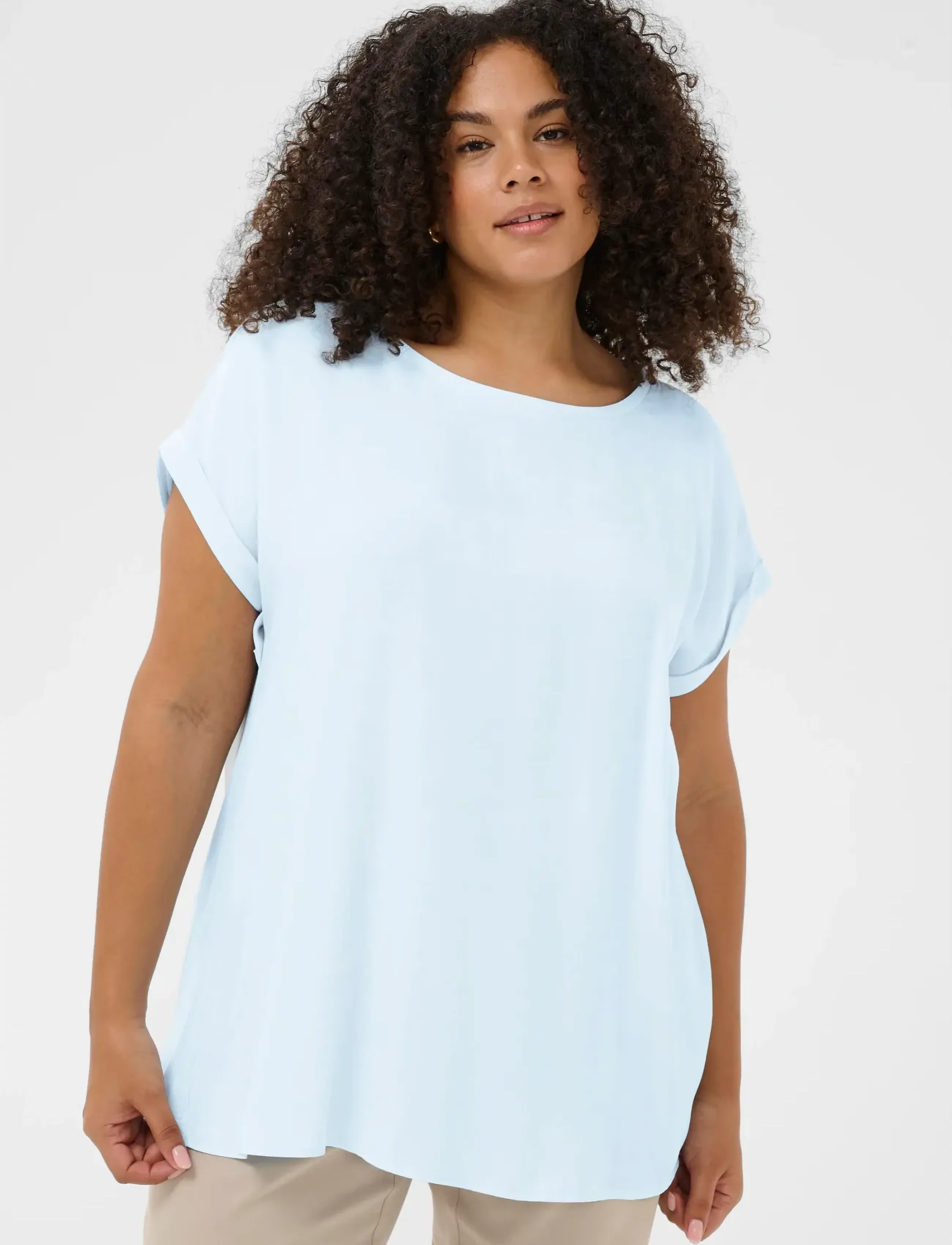 Kaffe Curve KCmilia Wing SL Blouse - T-shirts & Toppar - NANTUCKET BREEZE / blue