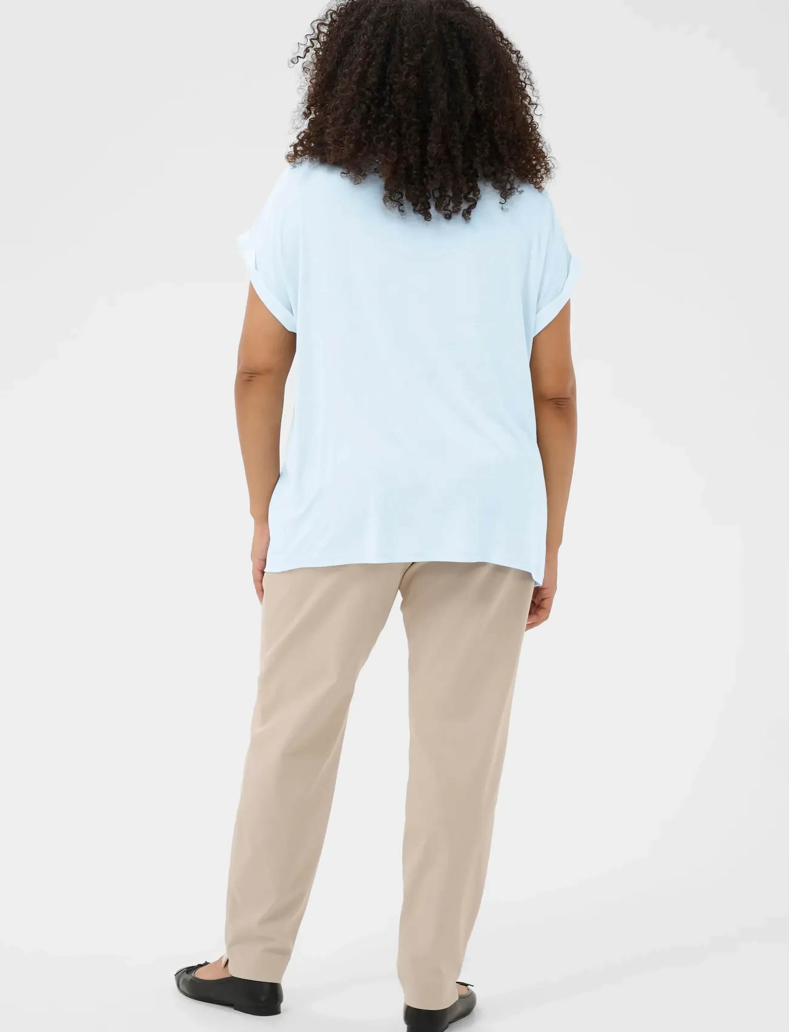 Kaffe Curve - KCmilia Wing SL Blouse - t-särgid - nantucket breeze - 4