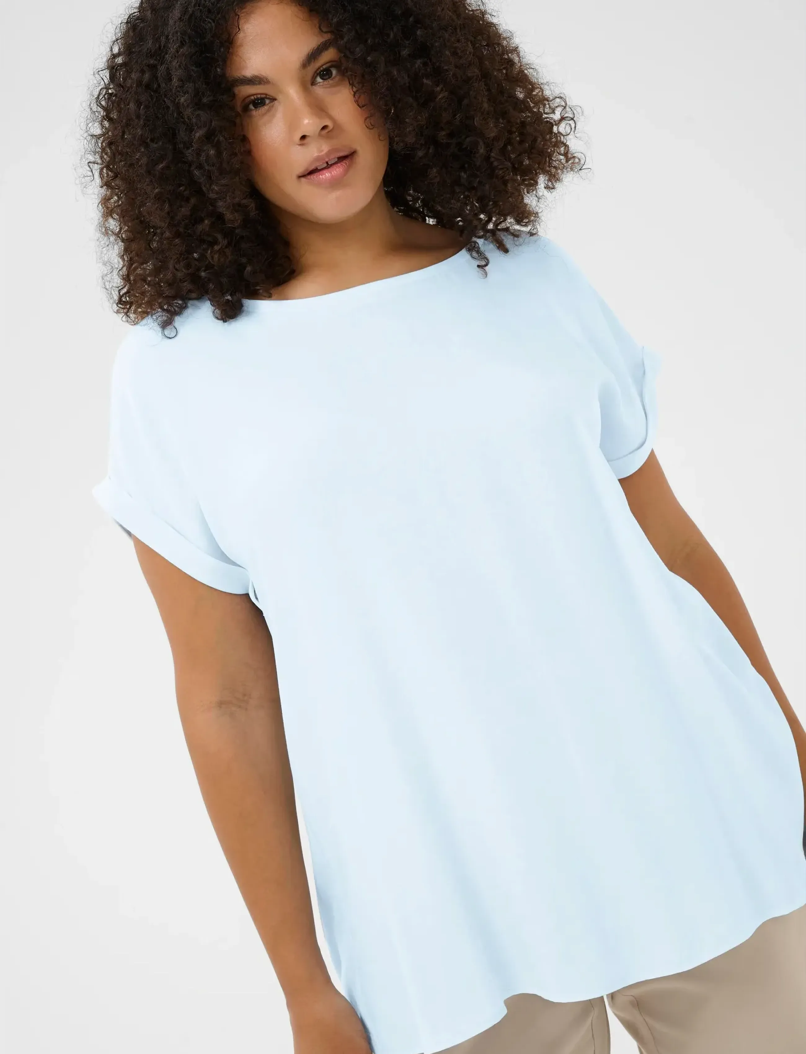 Kaffe Curve - KCmilia Wing SL Blouse - t-särgid - nantucket breeze - 5