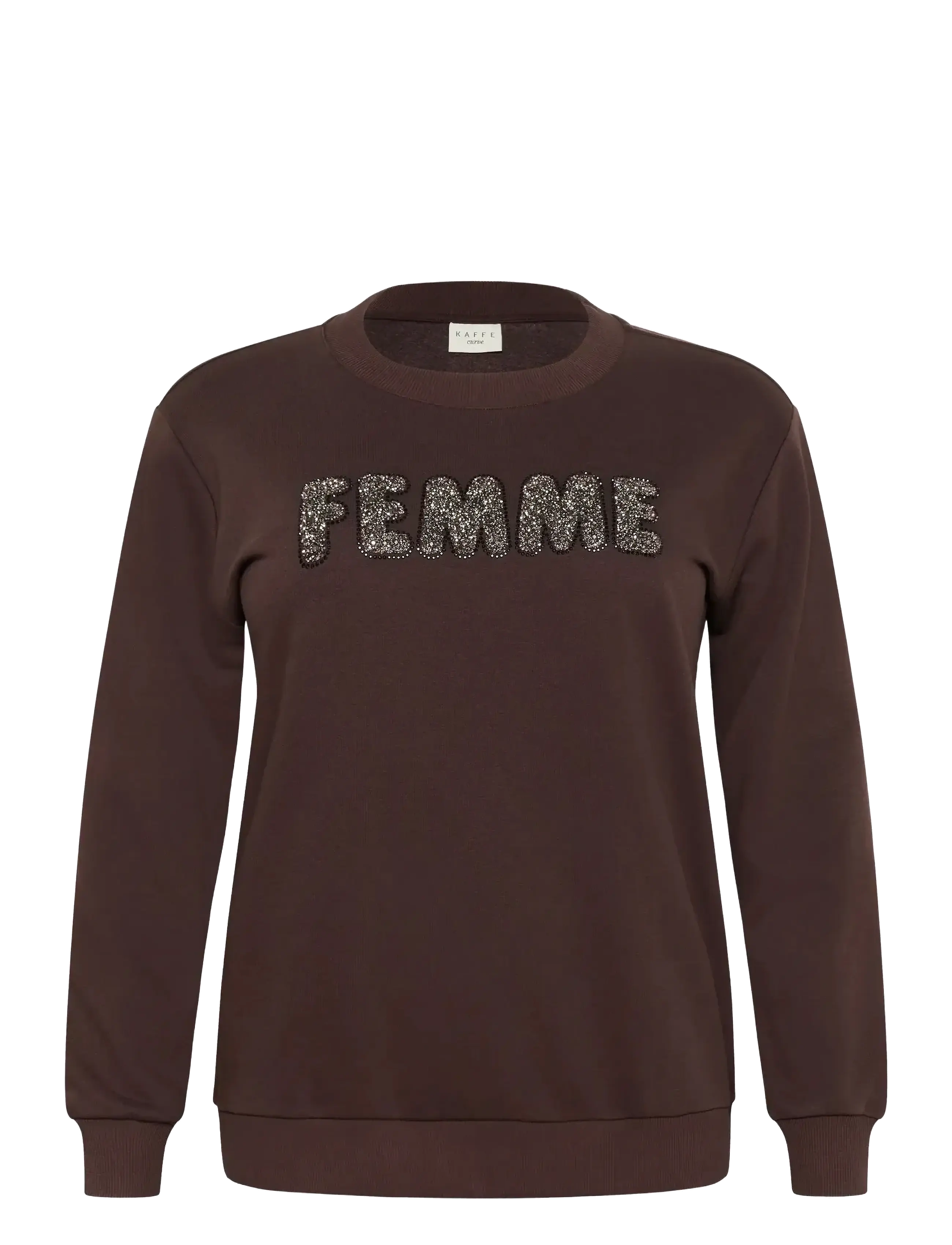 Kaffe Curve KCelise Sweatshirt - Puhkerõivad - BLACK COFFEE / brown
