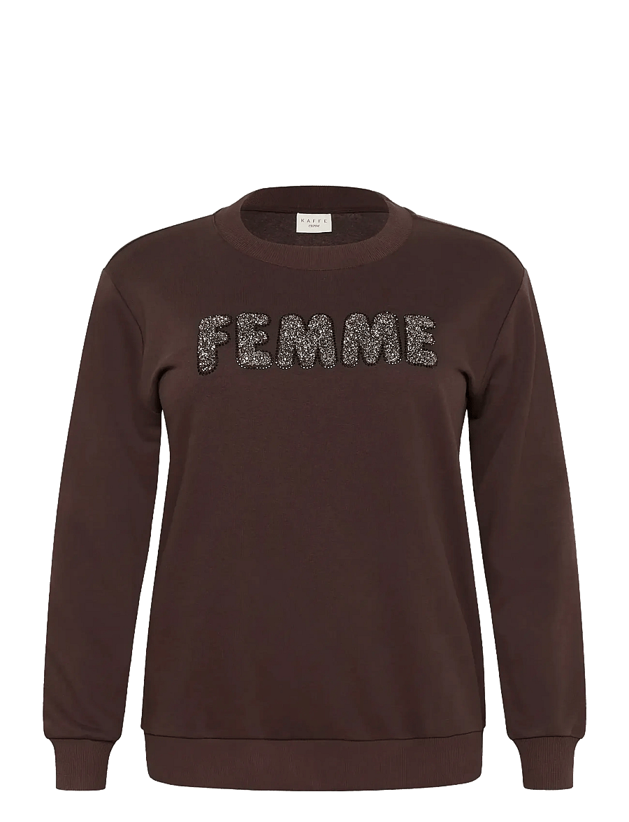Kaffe Curve - KCelise Sweatshirt - bluzy bez kaptura - black coffee - 1