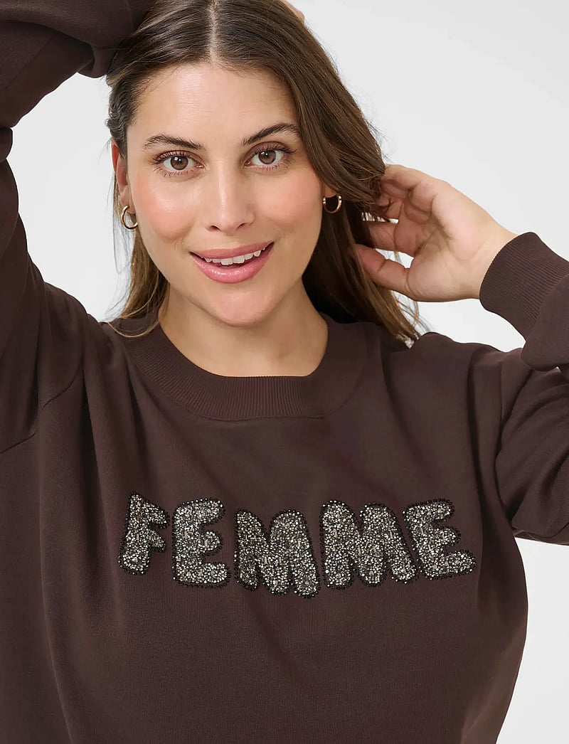 Kaffe Curve - KCelise Sweatshirt - sweatshirts - black coffee - 5