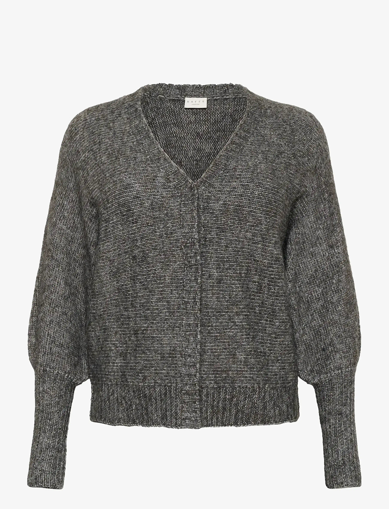 Kaffe Curve - KCluma Knit Cardigan - cardigans - dark grey melange - 1