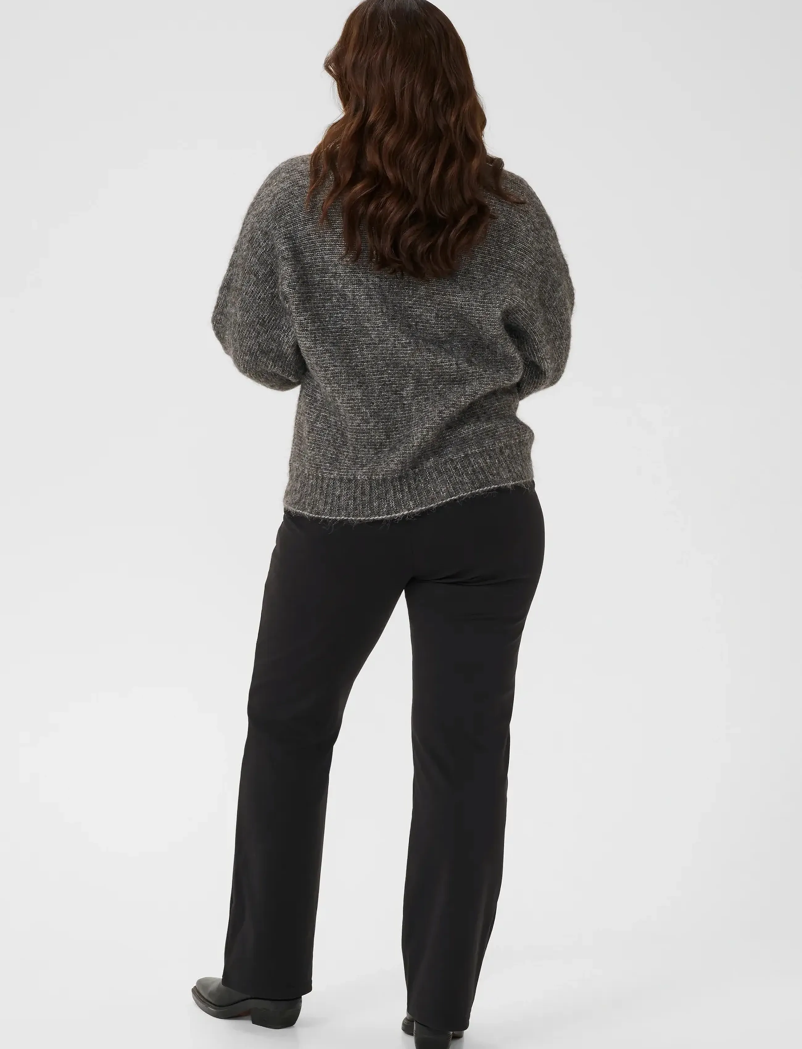 Kaffe Curve - KCluma Knit Cardigan - gebreide vesten - dark grey melange - 4