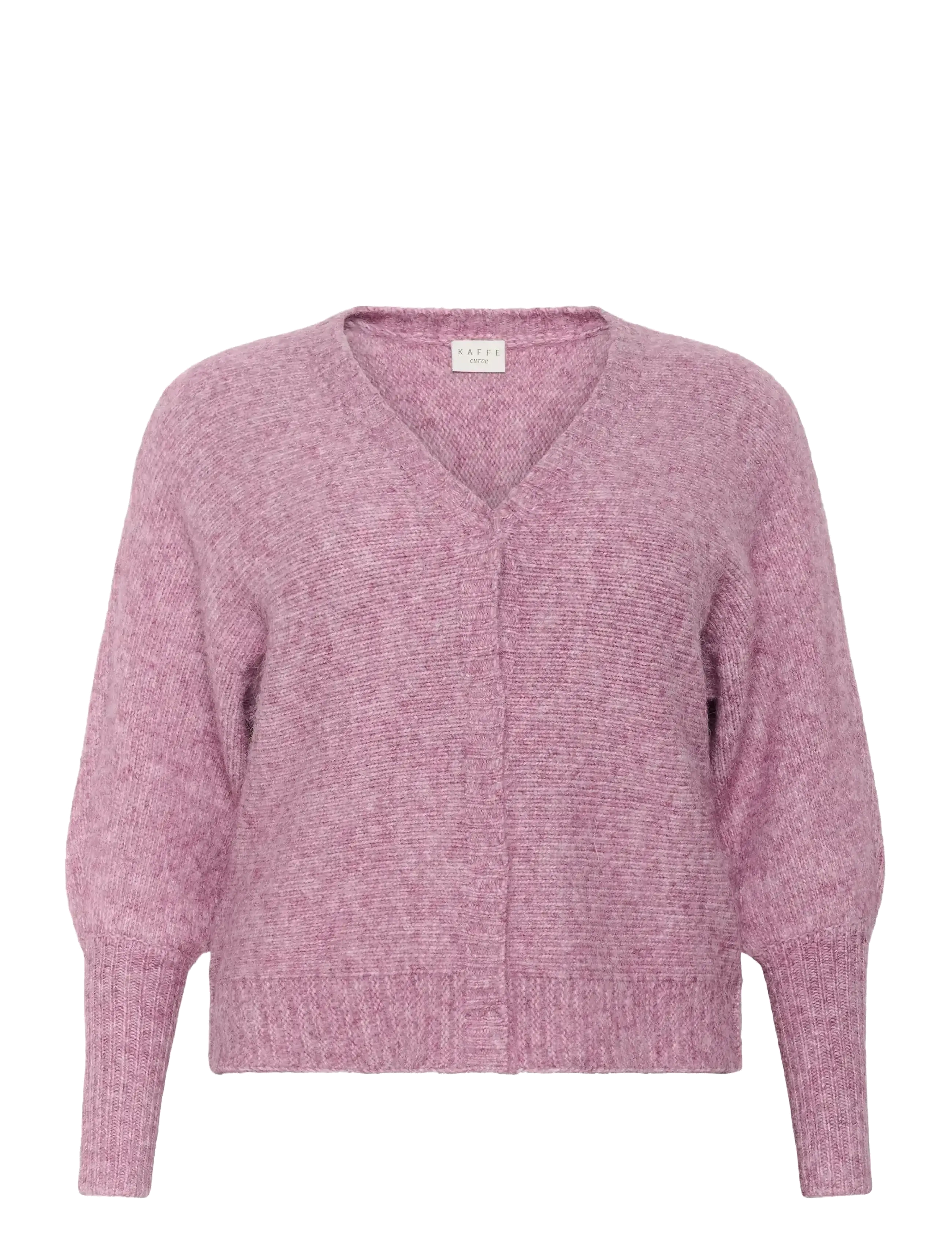 Kaffe Curve KCluma Knit Cardigan - Kaffe Curve - TULIPWOOD MELANGE / pink/rose