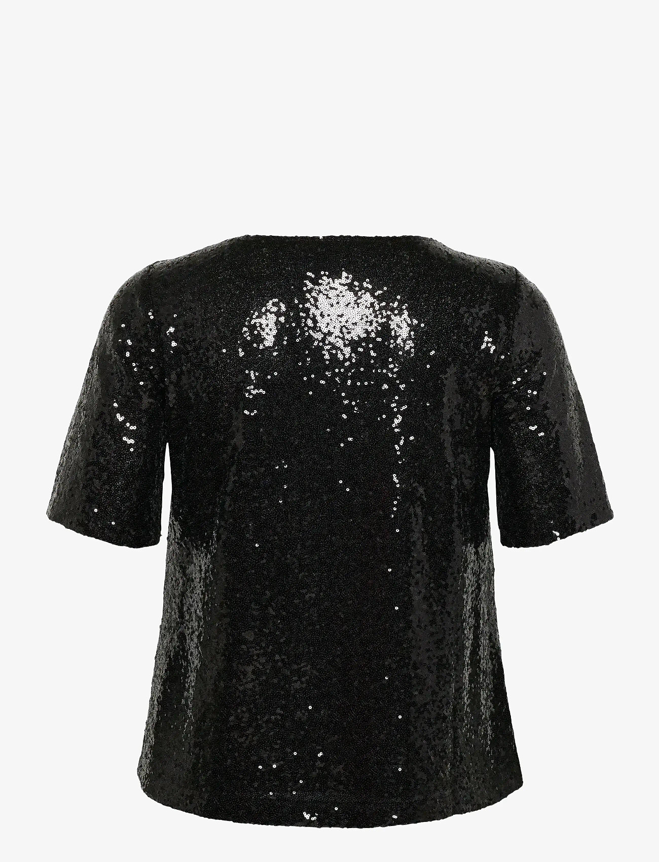 Kaffe Curve - KCmirana Sequin Blouse - kortærmede bluser - black deep - 1