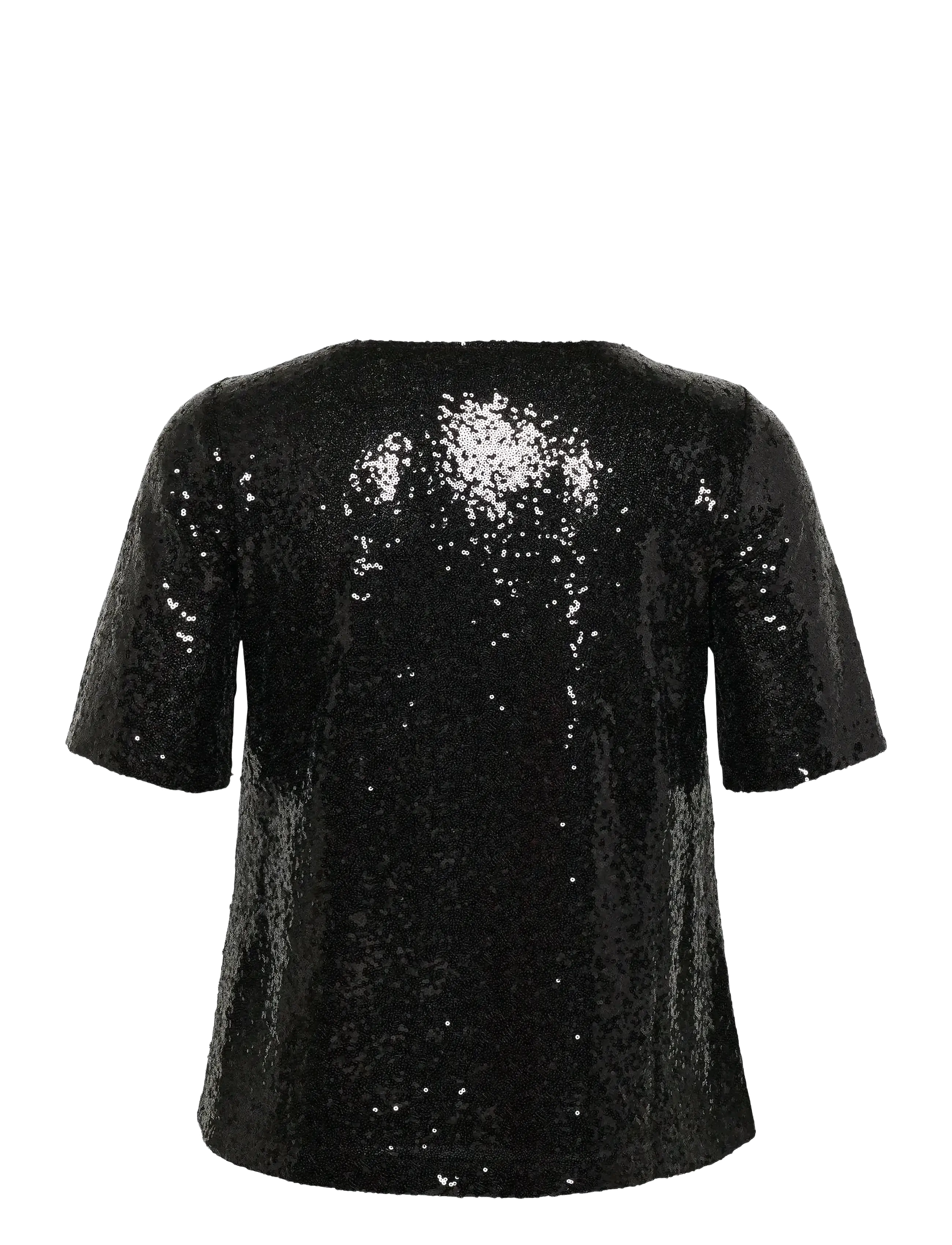 Kaffe Curve - KCmirana Sequin Blouse - kortärmade blusar - black deep - 2